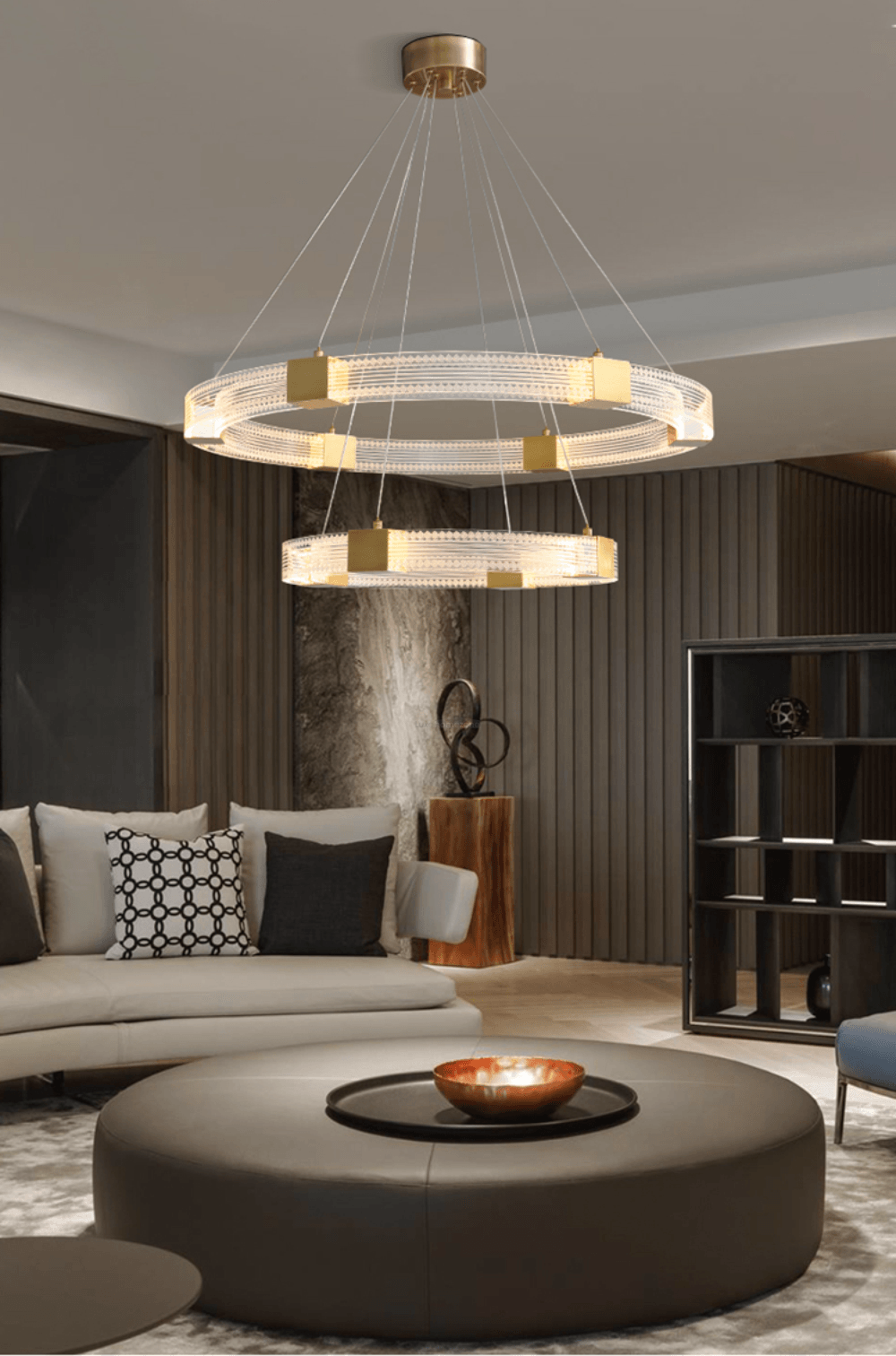 Parallel Ring LED Chandelier ∅ 25.6″-Sylvia Space