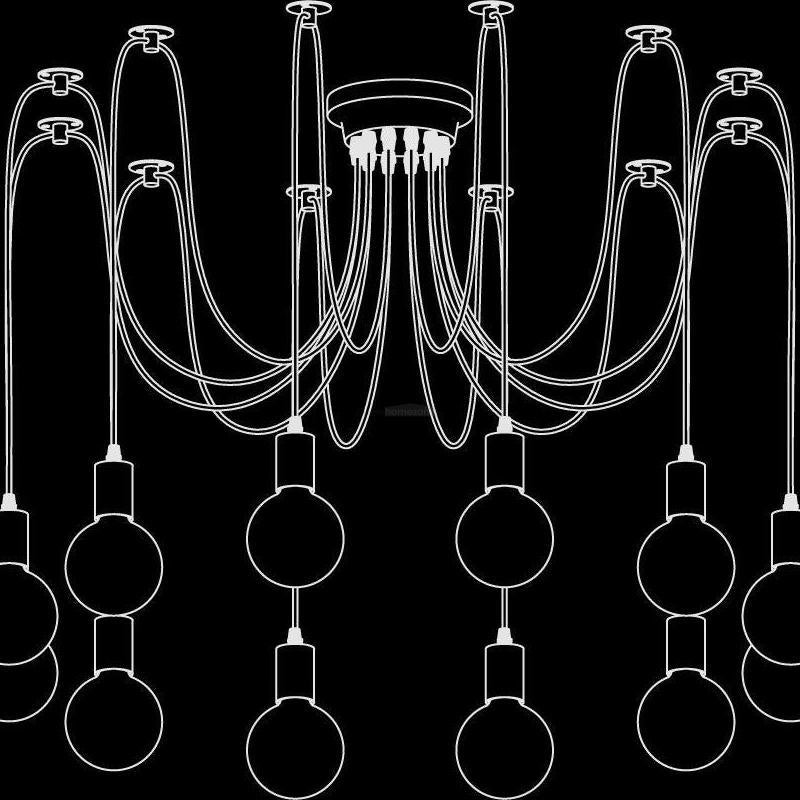 Spider Ceiling Chandelier with 5/8/10/12/15 heads-Sylvia Space