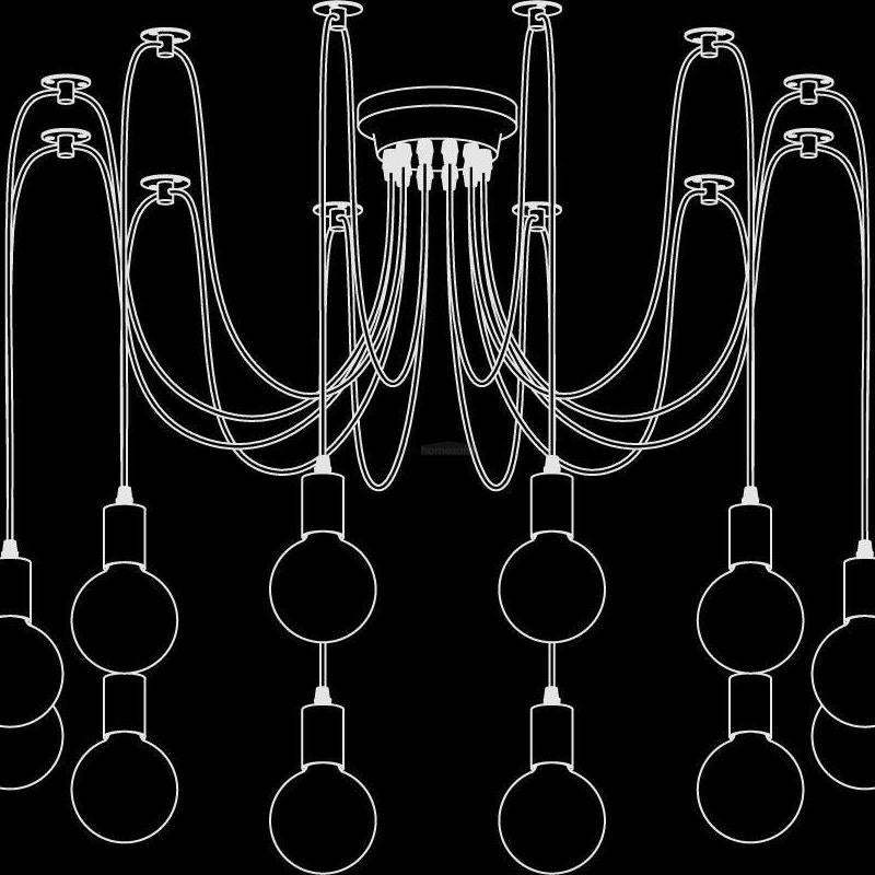 Spider Ceiling Chandelier with 5/8/10/12/15 heads-Sylvia Space