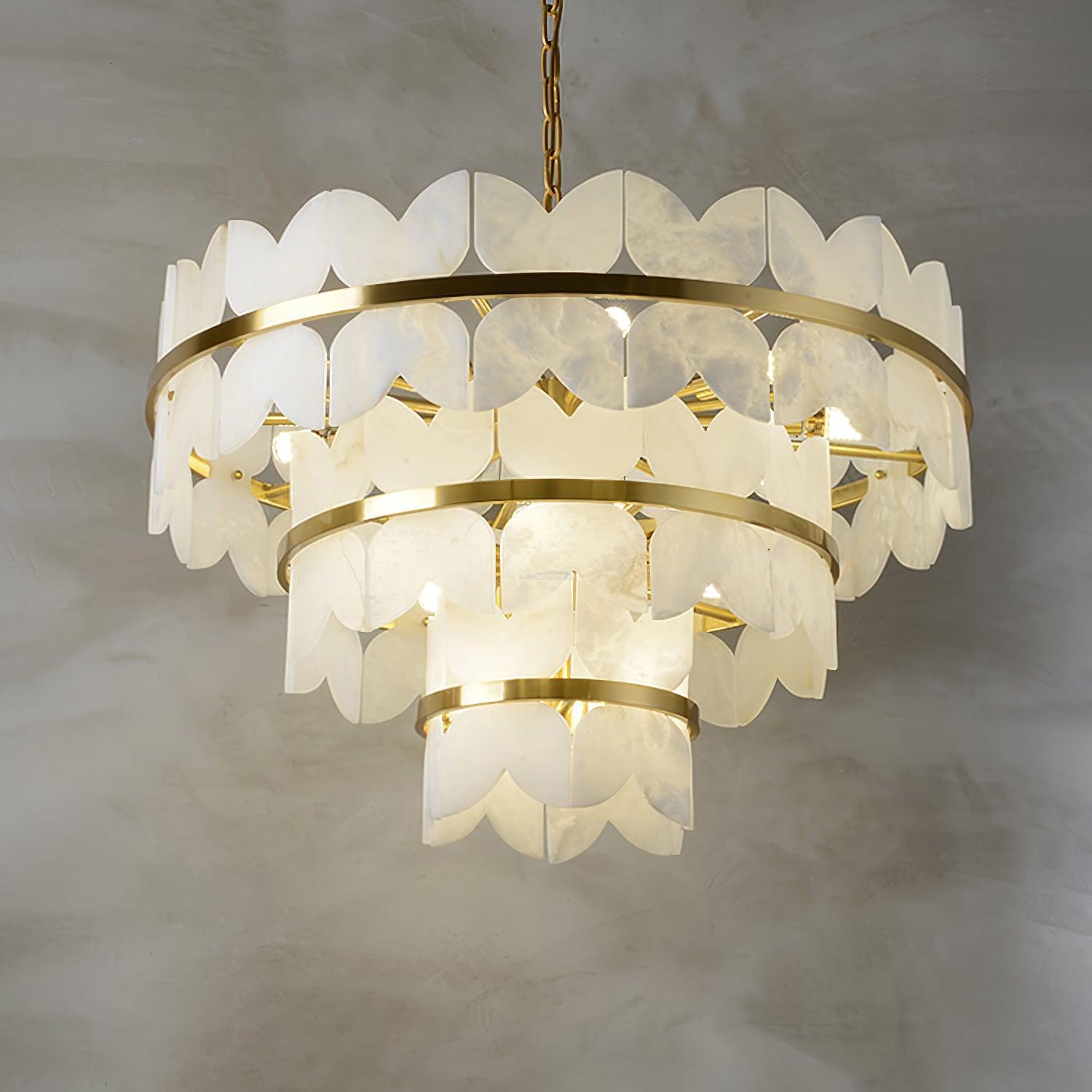Alabaster Cloudscape Chandelier with 1/2 layer-Sylvia Space