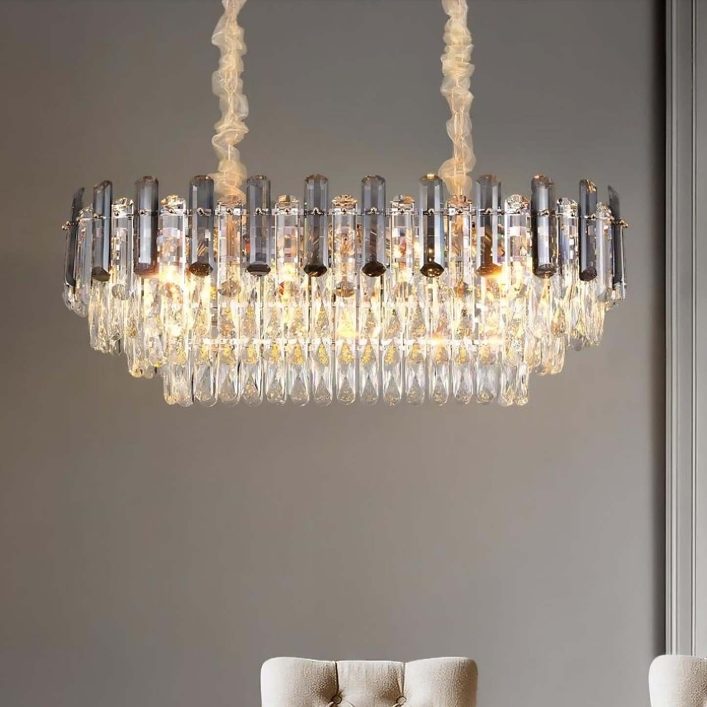 VENICE Crystal Dining Room Chandelier-Sylvia Space