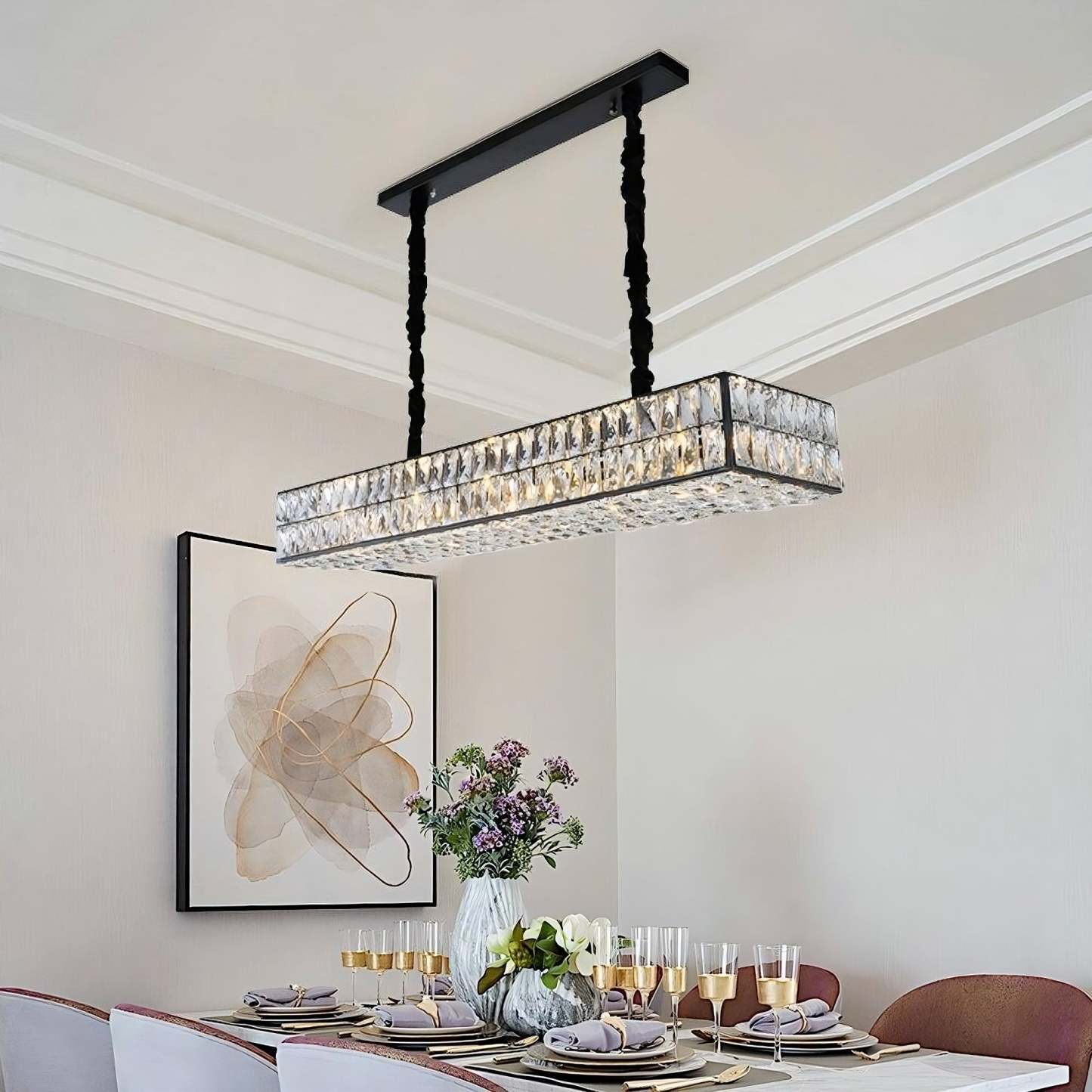 Bacci Kitchen Island Modern Crystal Chandelier-Sylvia Space