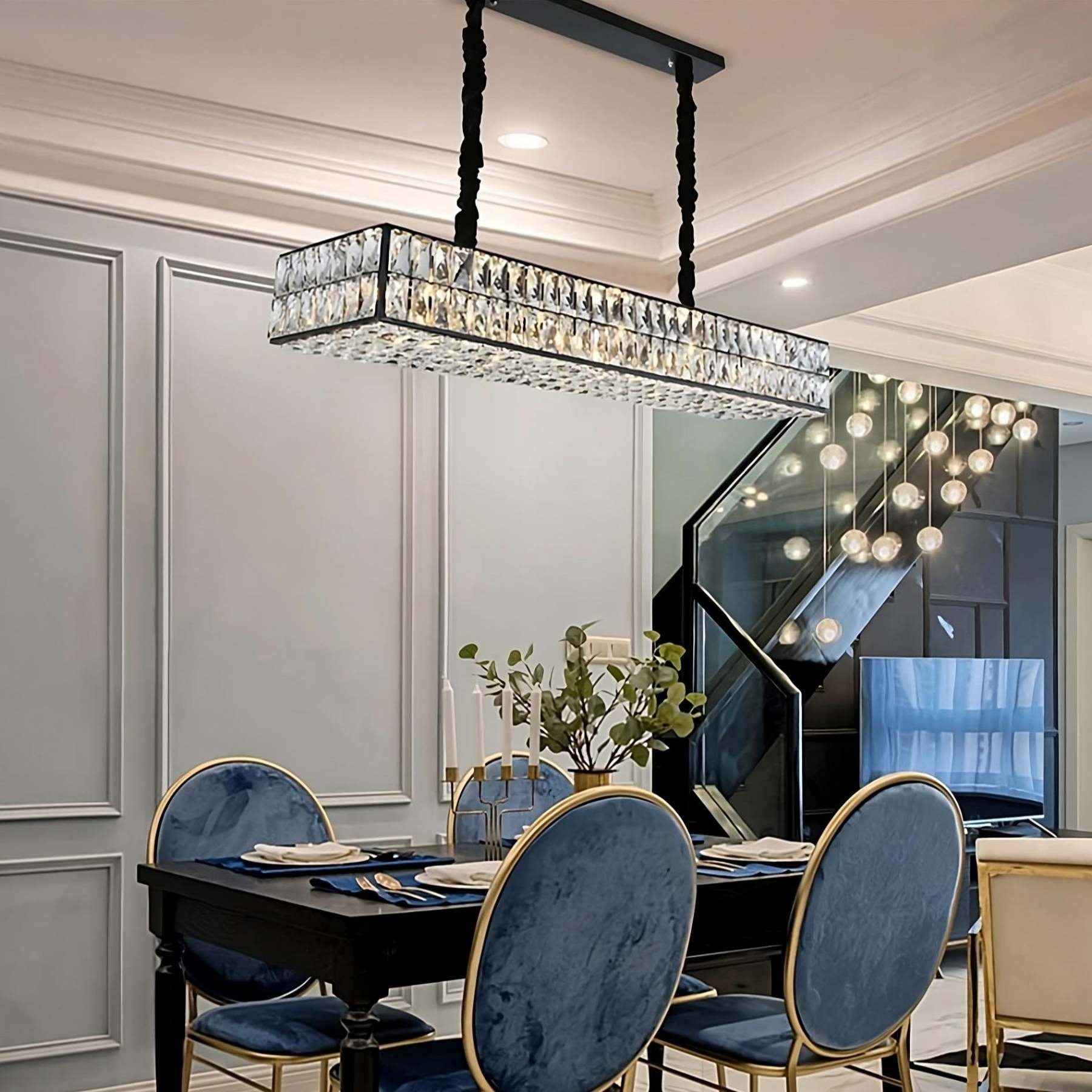Bacci Kitchen Island Modern Crystal Chandelier-Sylvia Space