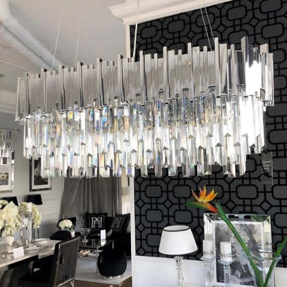 Gio 47" Crystal Dining Room Chandelier-Sylvia Space