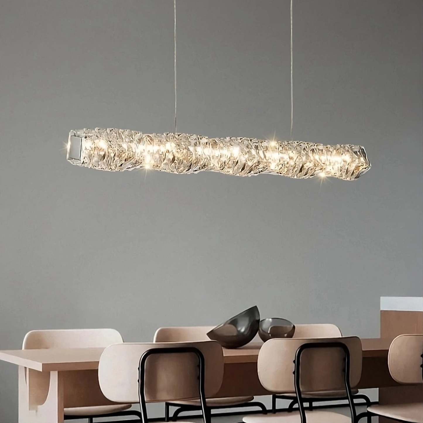 60" Bacci Modern Crystal Dining Room Chandelier-Sylvia Space