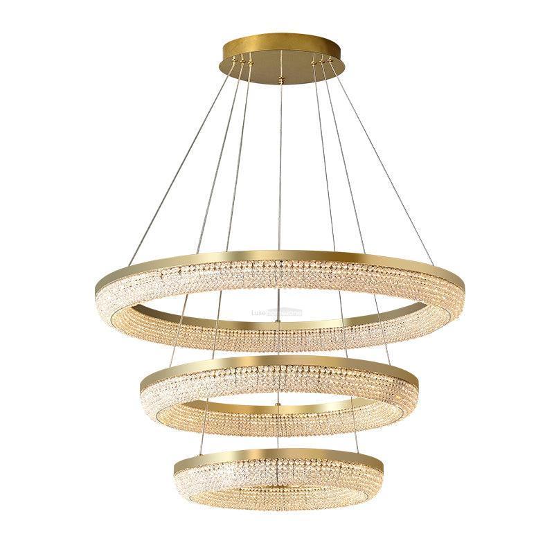 Round Crystal Ring Chandeliers-Sylvia Space