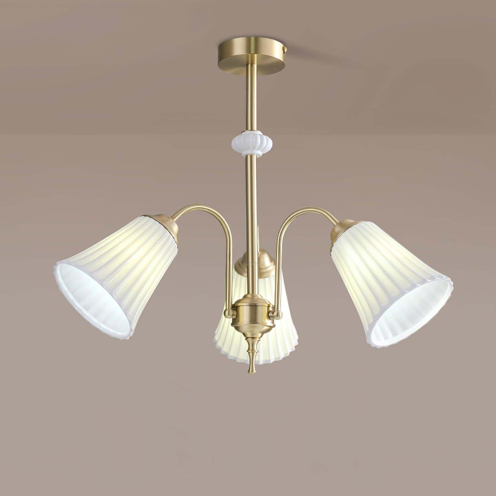 Medieval Ceramic Trumpet Chandelier with 3/5/8 lamps-Sylvia Space