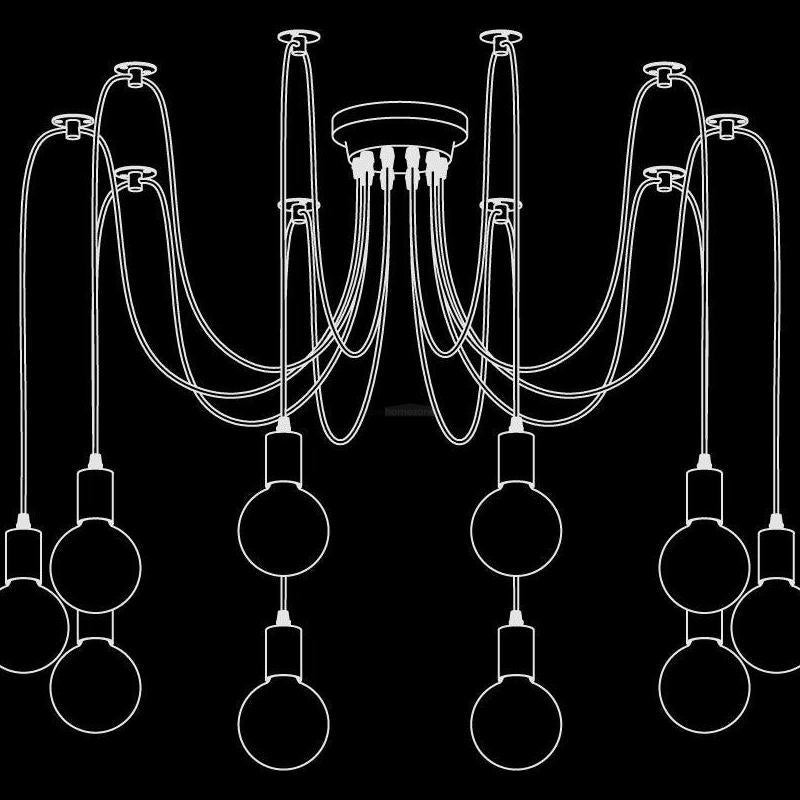 Spider Ceiling Chandelier with 5/8/10/12/15 heads-Sylvia Space