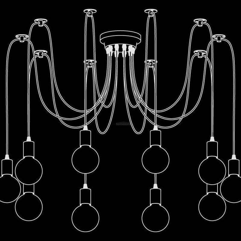 Spider Ceiling Chandelier with 5/8/10/12/15 heads-Sylvia Space
