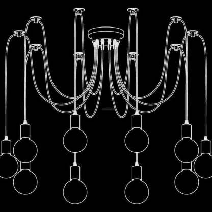 Spider Ceiling Chandelier with 5/8/10/12/15 heads-Sylvia Space