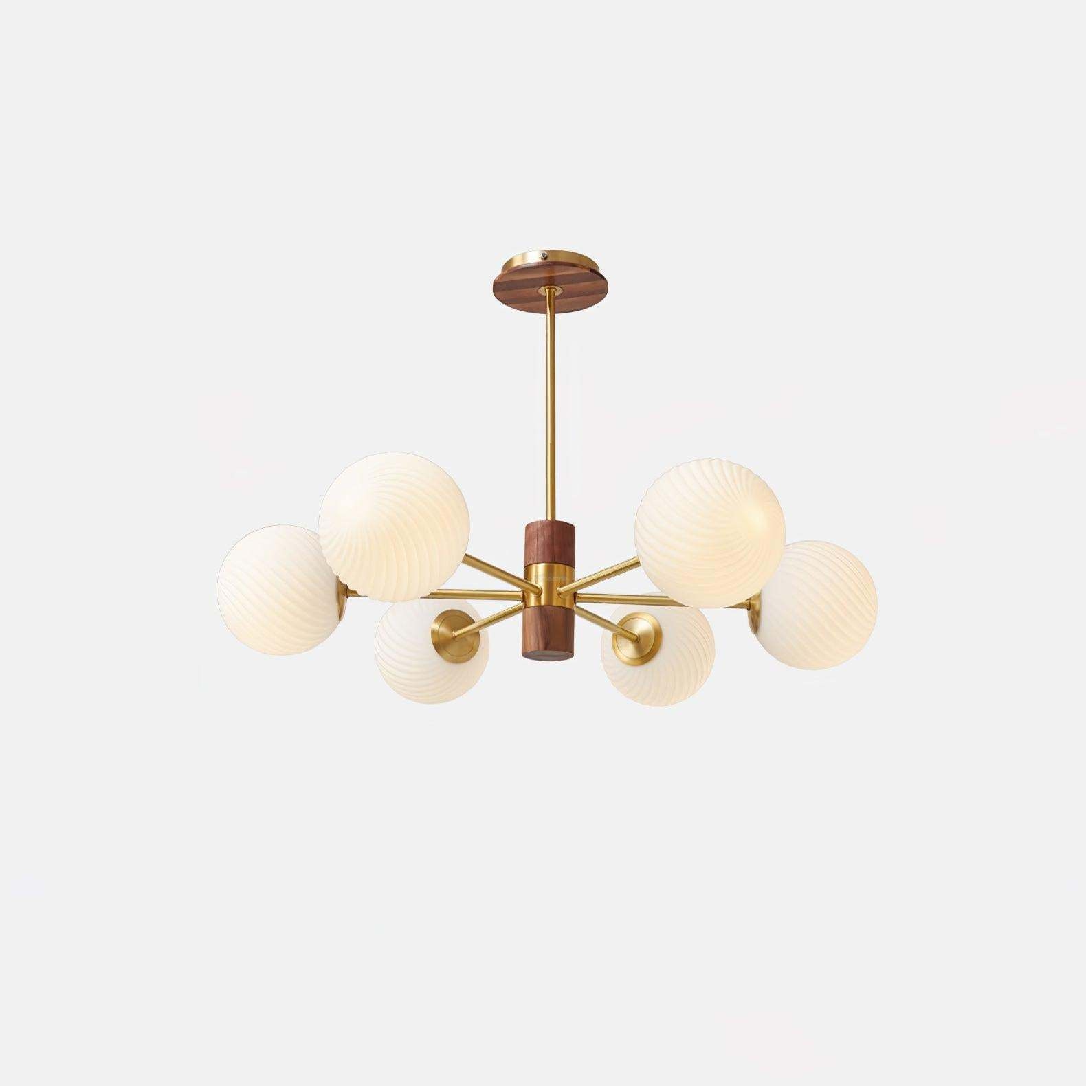 Ribbed Babble Glass Chandelier with 6/9 heads-Sylvia Space