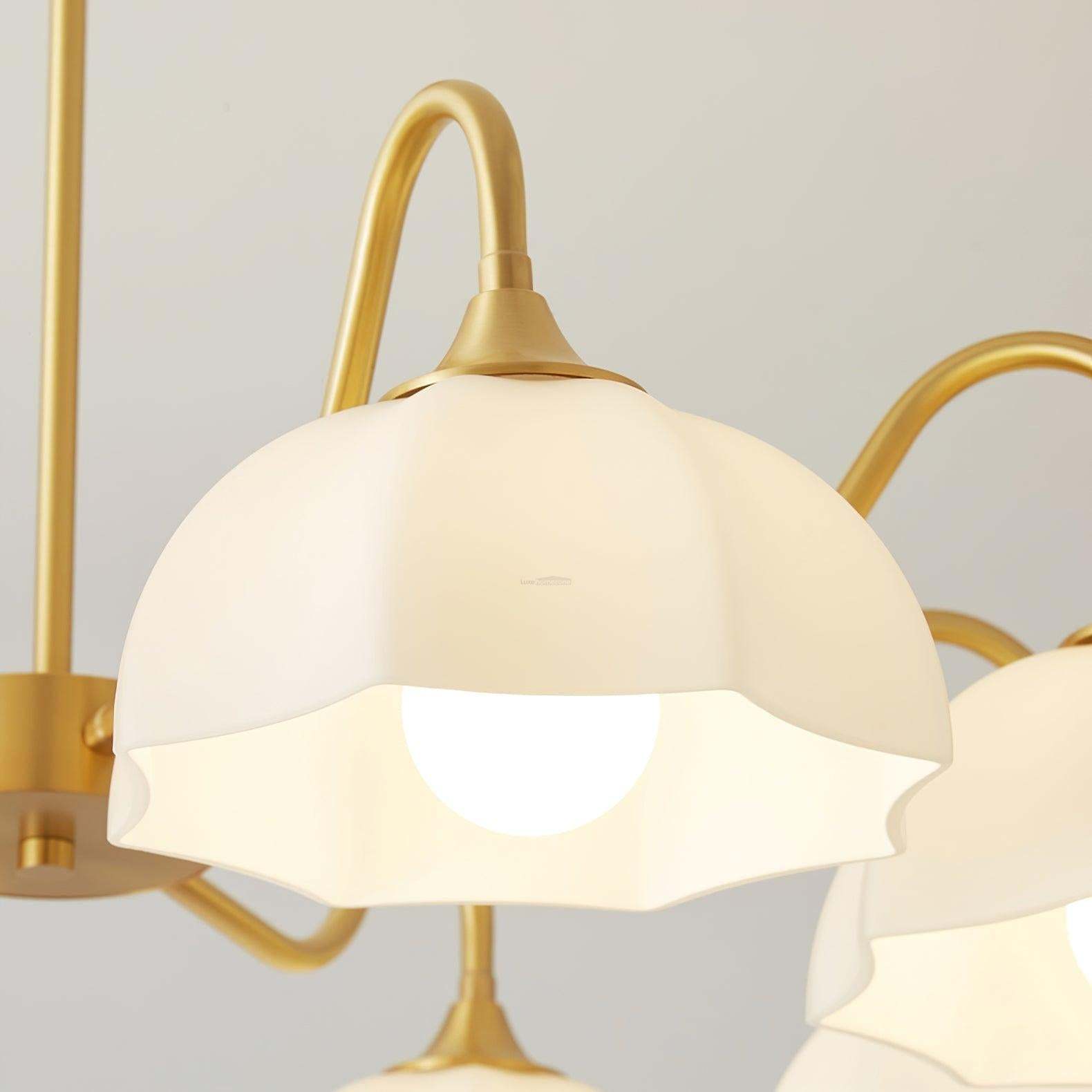 Octagonal Glass Bowl Chandelier with 3/5/8 heads-Sylvia Space