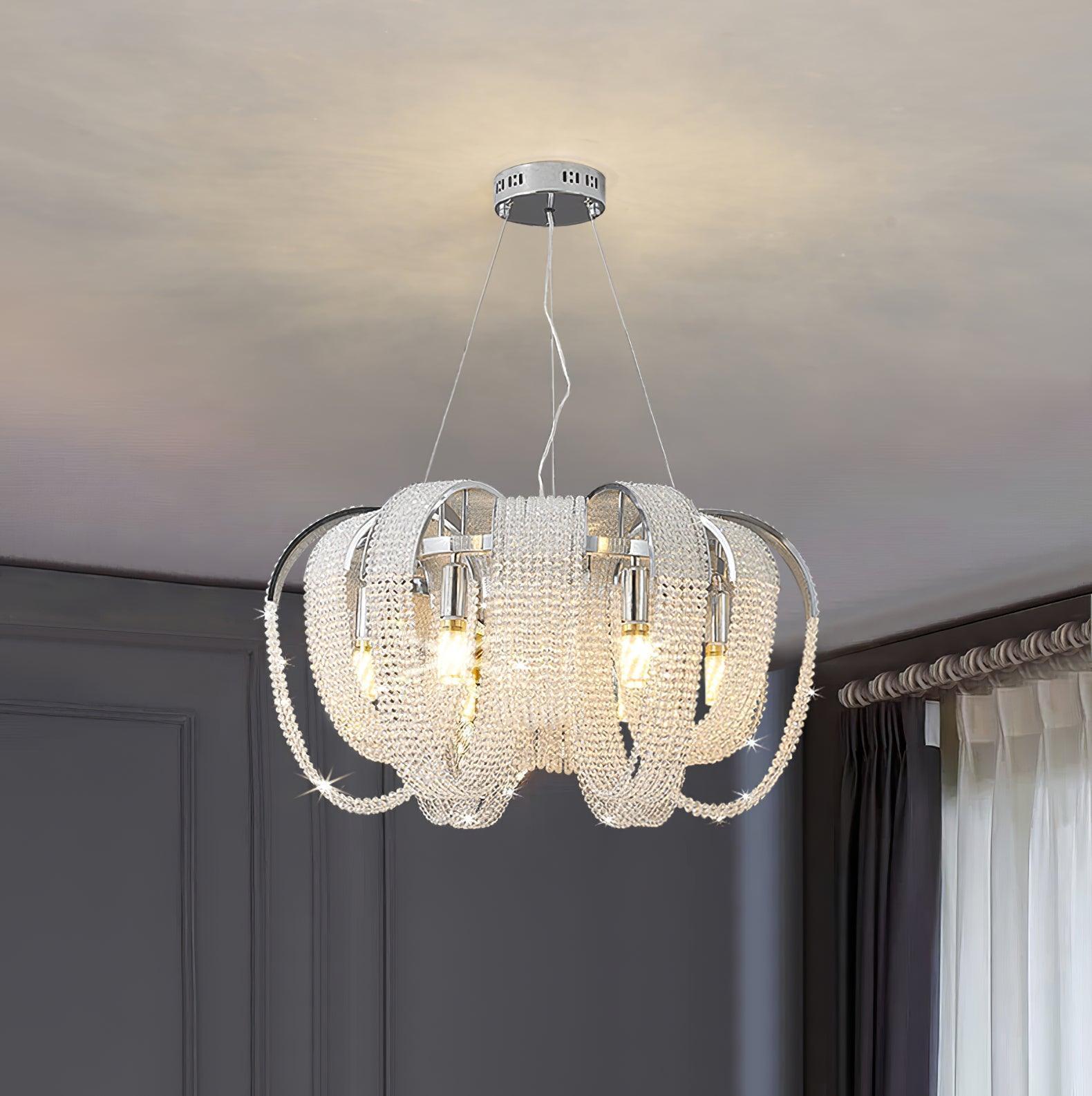 Mesh Crystal Chandelier with 1/6/9 heads-Sylvia Space