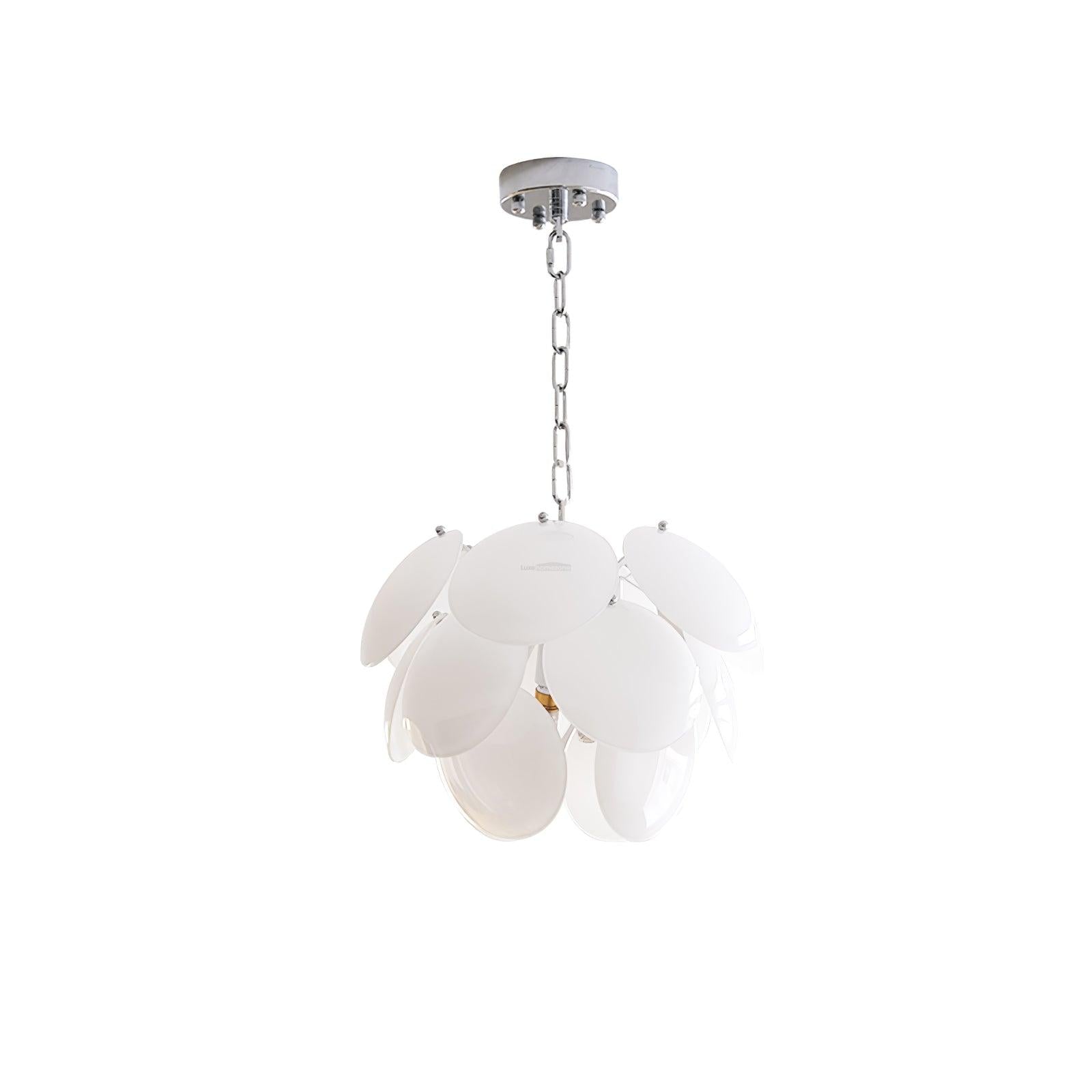 Luminous Petal Glass Round Chandelier-Sylvia Space