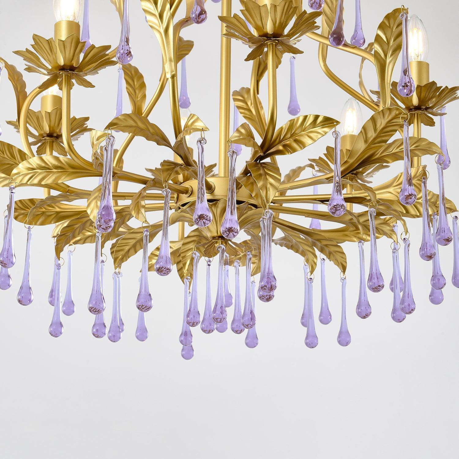Amethyst Drops Crystal Chandelier with 6/8 heads-Sylvia Space