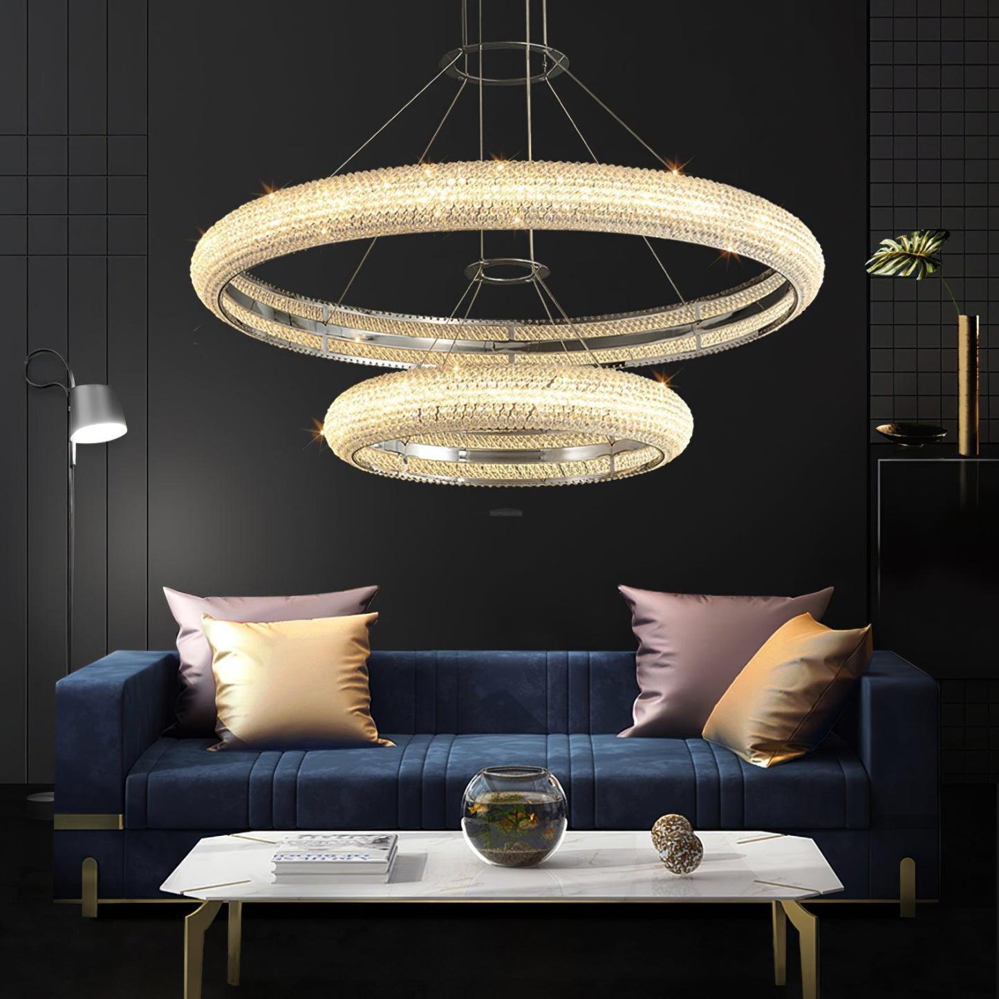 Asscher Ring Chandelier ∅ 17.7″-Sylvia Space
