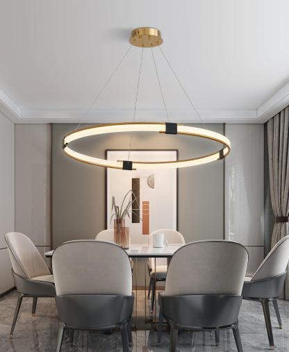 Gold Round Ring Chandelier-Sylvia Space