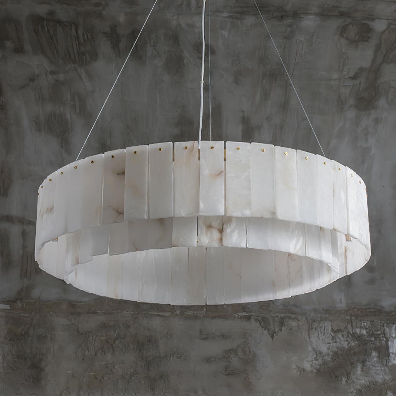 Rock Alabaster Chandelier ∅ 23.6″  ∅ 31.4''-Sylvia Space