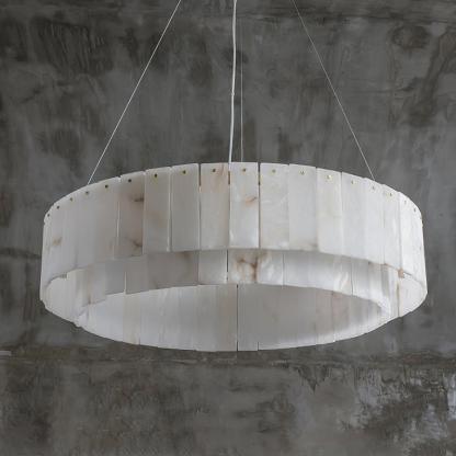 Rock Alabaster Chandelier ∅ 23.6″  ∅ 31.4''-Sylvia Space