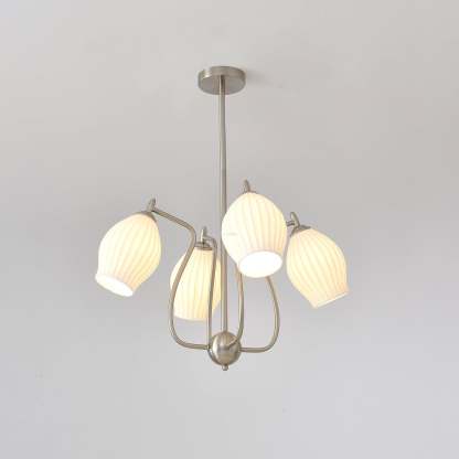 Ceramic Ribbed Chandelier with 4/6/8 heads-Sylvia Space