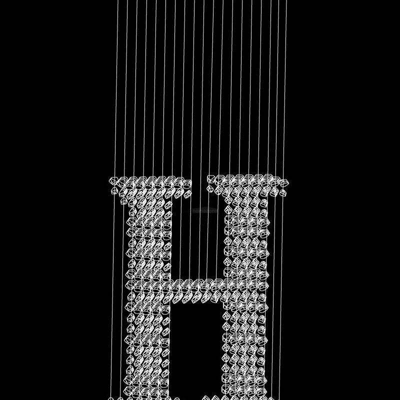 Charcoal Letter Chandeliers H-Sylvia Space