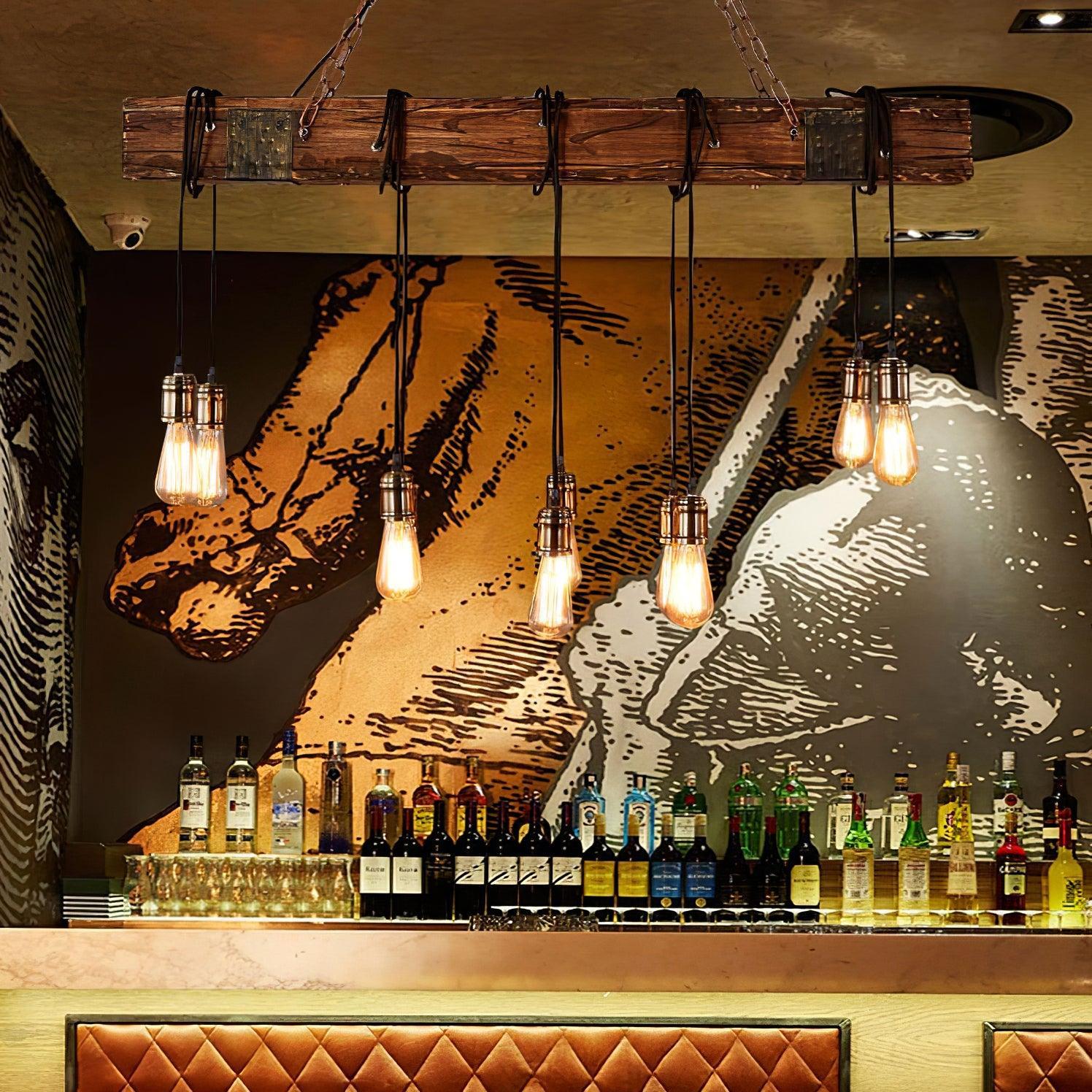 Wooden Hanging Multi Chandelier-Sylvia Space