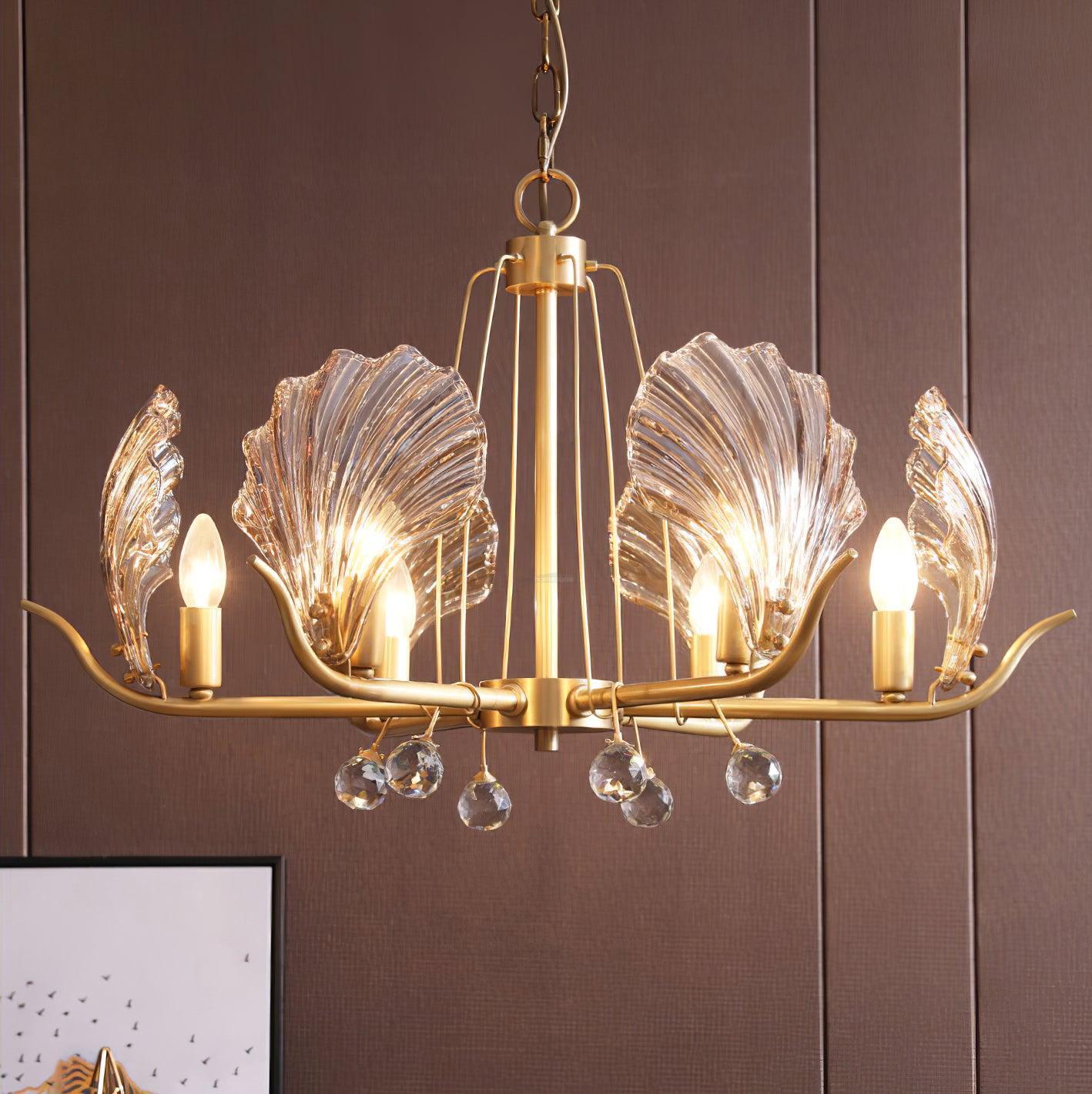 Shell Crystal Chandelier with 3/6/8 heads-Sylvia Space