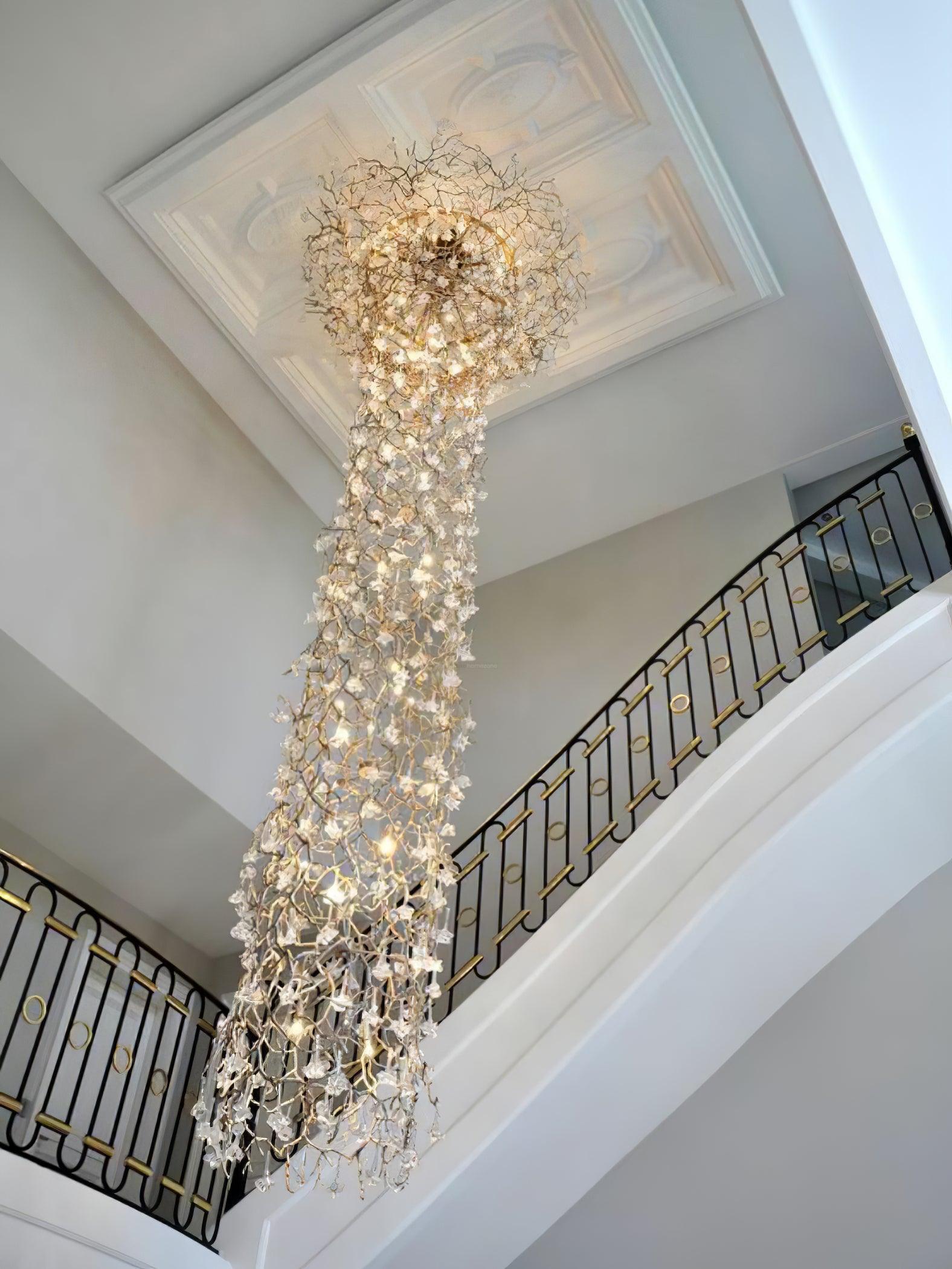 Tree Branch Staircase Chandelier ∅ 59″-Sylvia Space