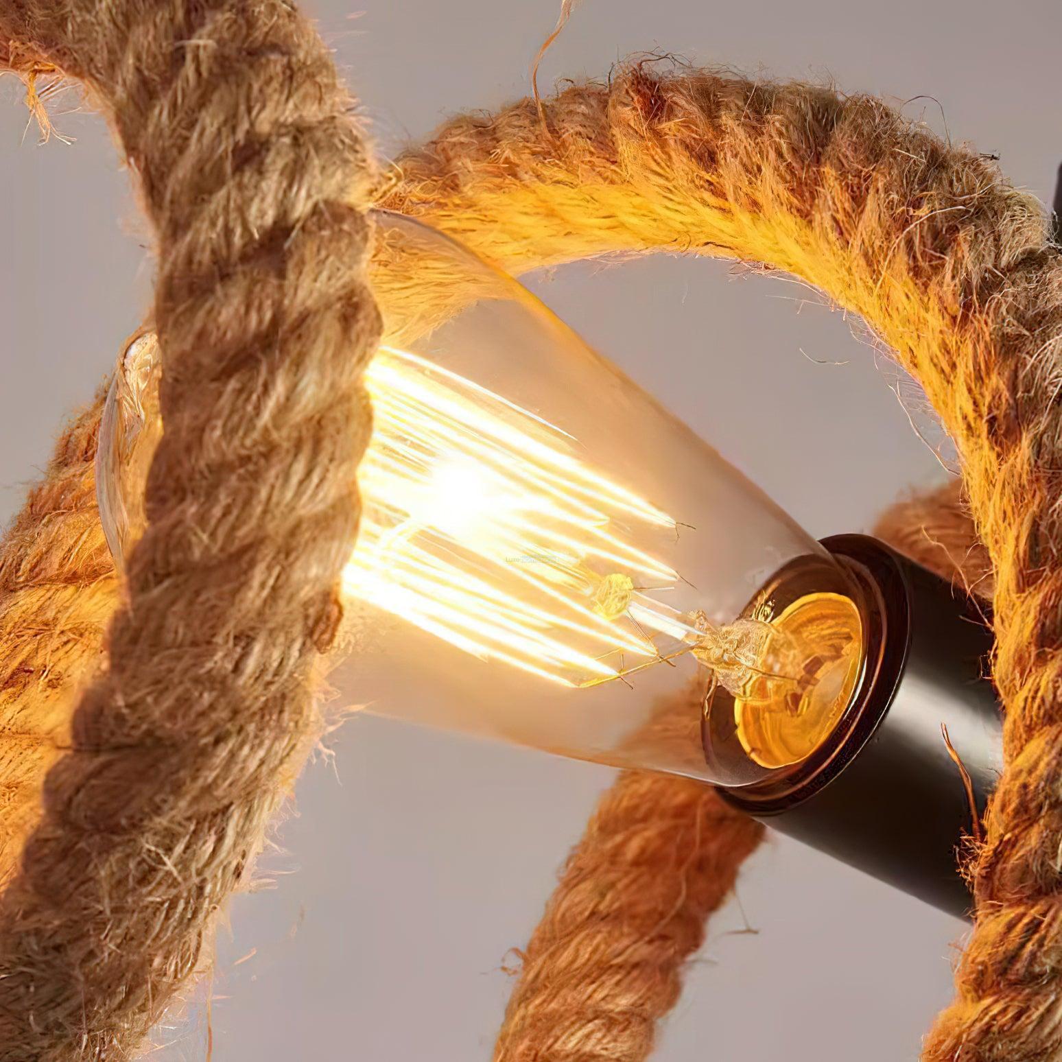 Hemp Rope Industrial Spiral Chandelier ∅ 31.5″-Sylvia Space