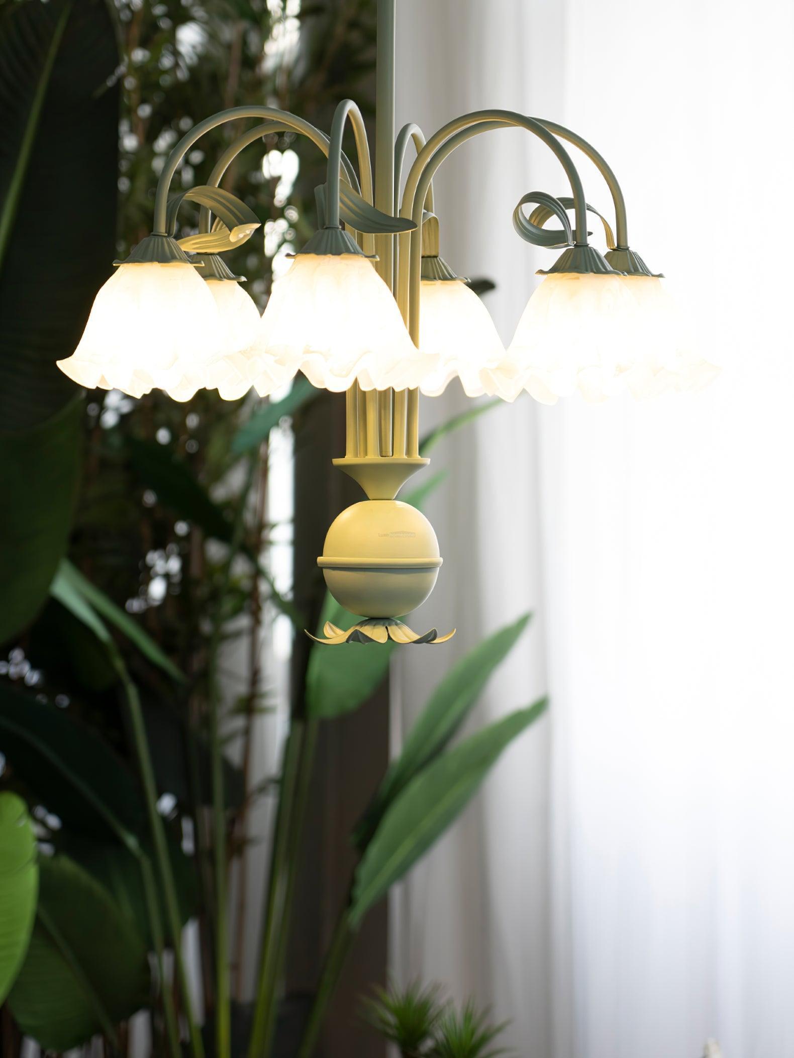 Bell Orchid Chandelier with 6 heads-Sylvia Space