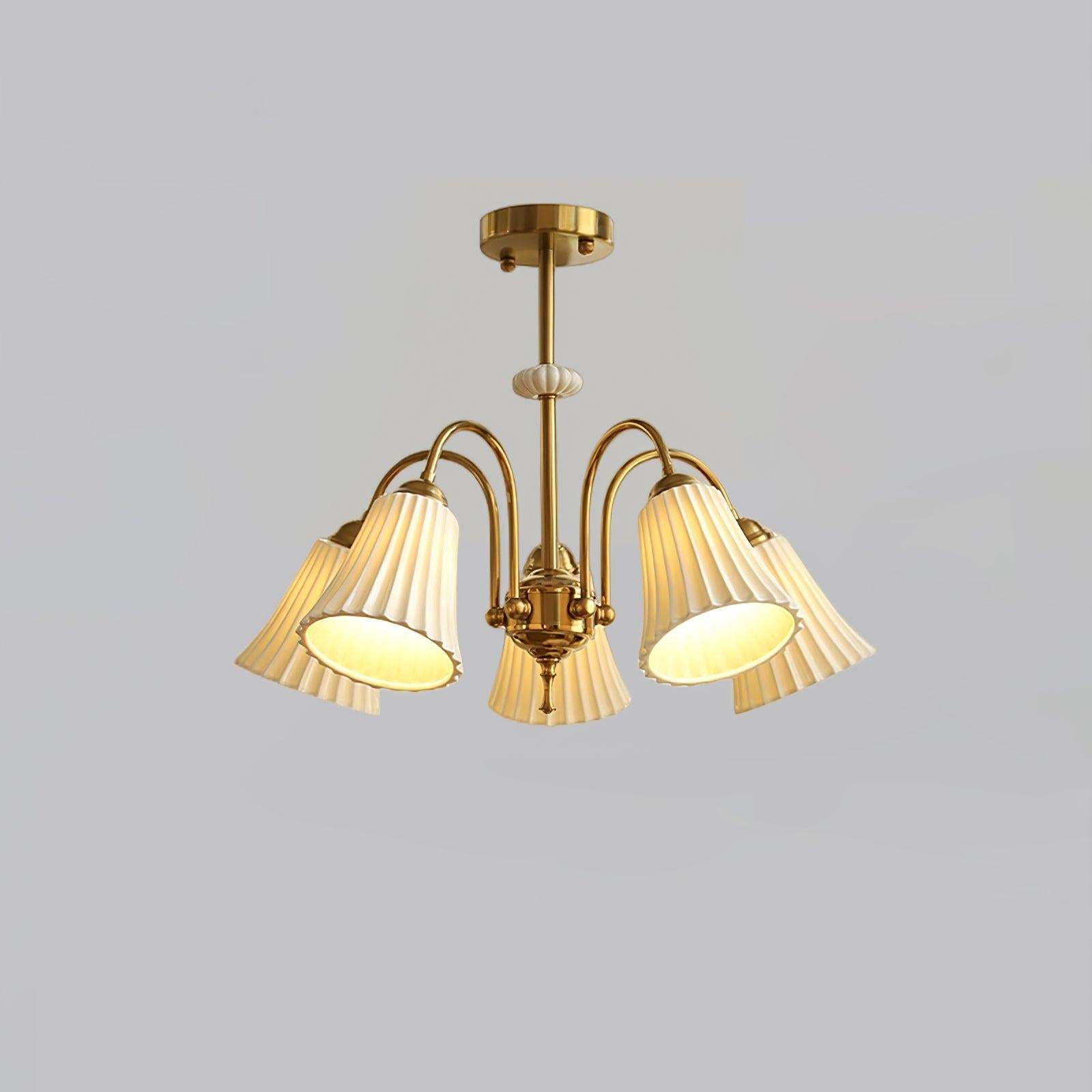 Medieval Ceramic Trumpet Chandelier with 3/5/8 lamps-Sylvia Space