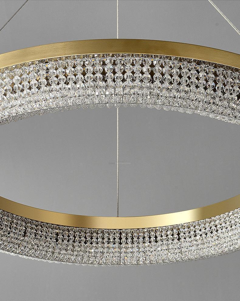 Round Crystal Ring Chandeliers-Sylvia Space