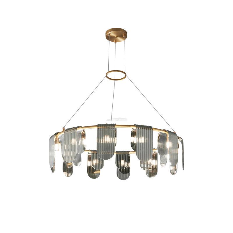 Folioles Brass Chandelier with 6/9/12 lamps-Sylvia Space