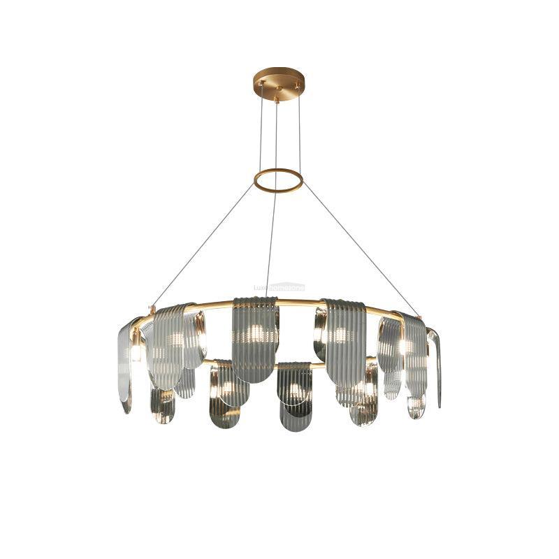 Folioles Brass Chandelier with 6/9/12 lamps-Sylvia Space