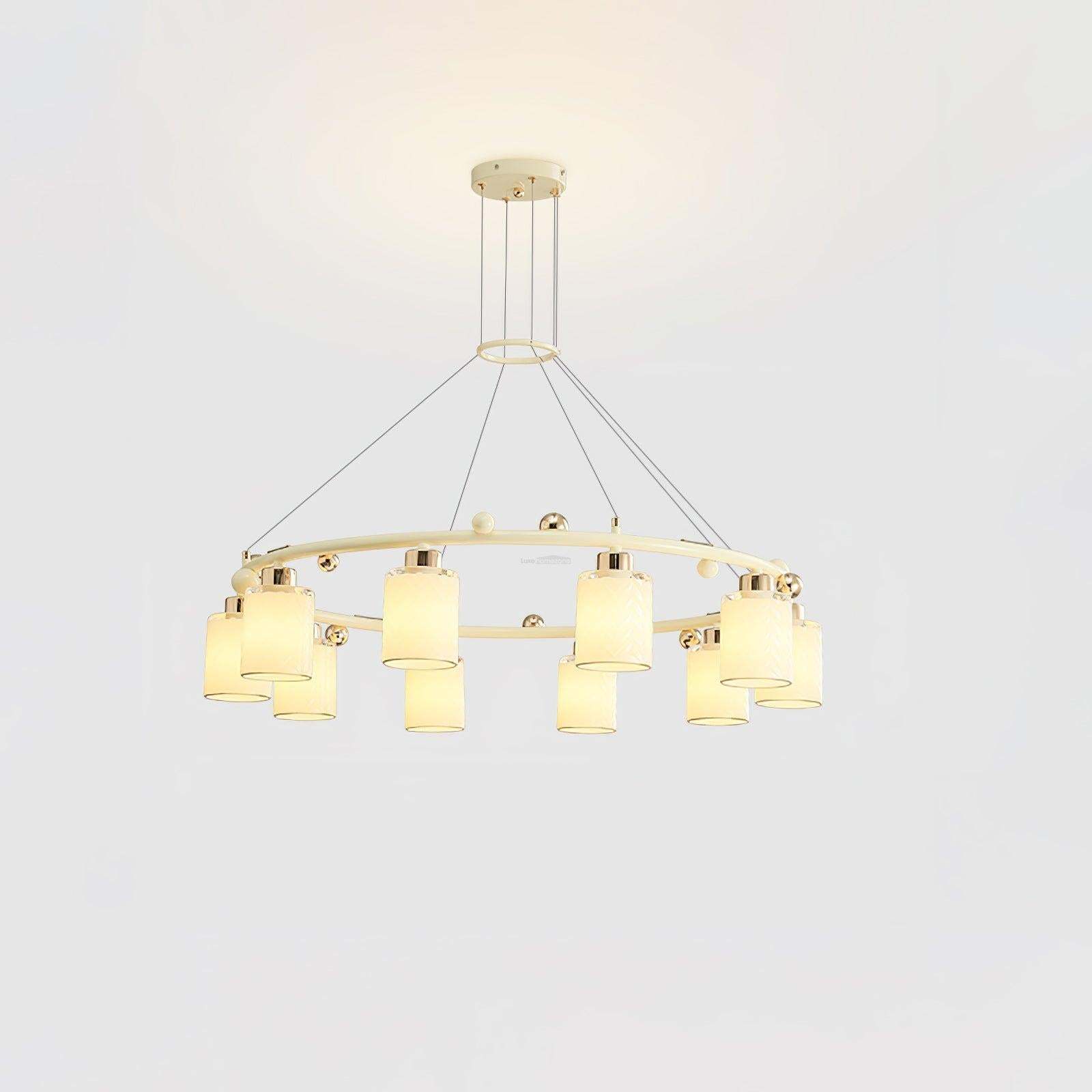 Round Glass Cup Chandelier-Sylvia Space