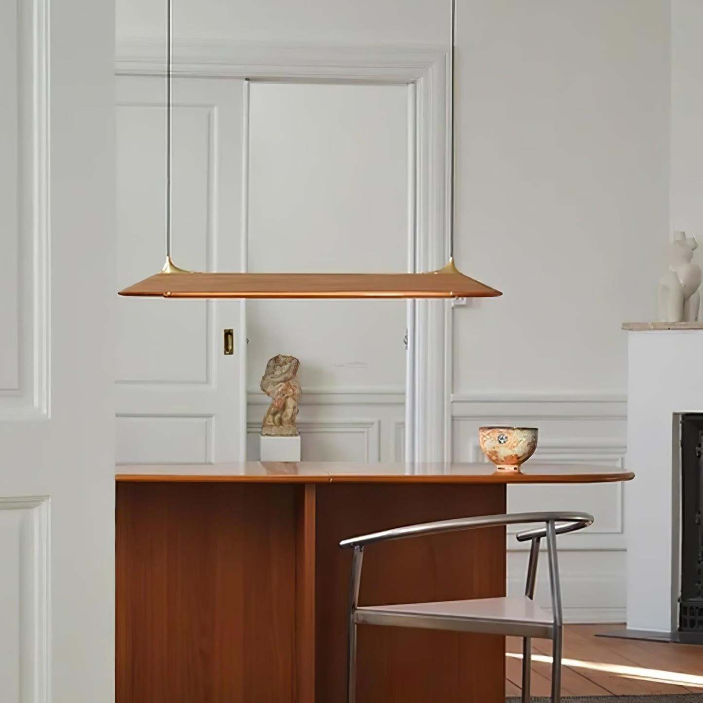 Luxehomezone Wooden Linear Chandelier