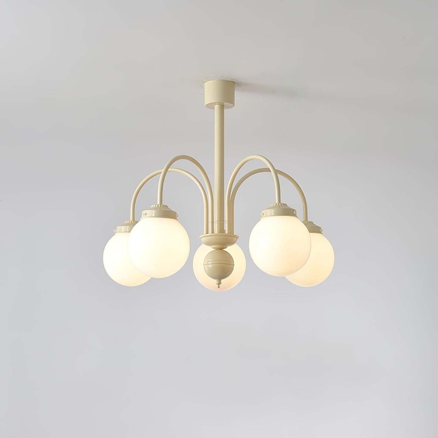 Cream Glass Sphere Chandelier with 4/5/6 heads-Sylvia Space