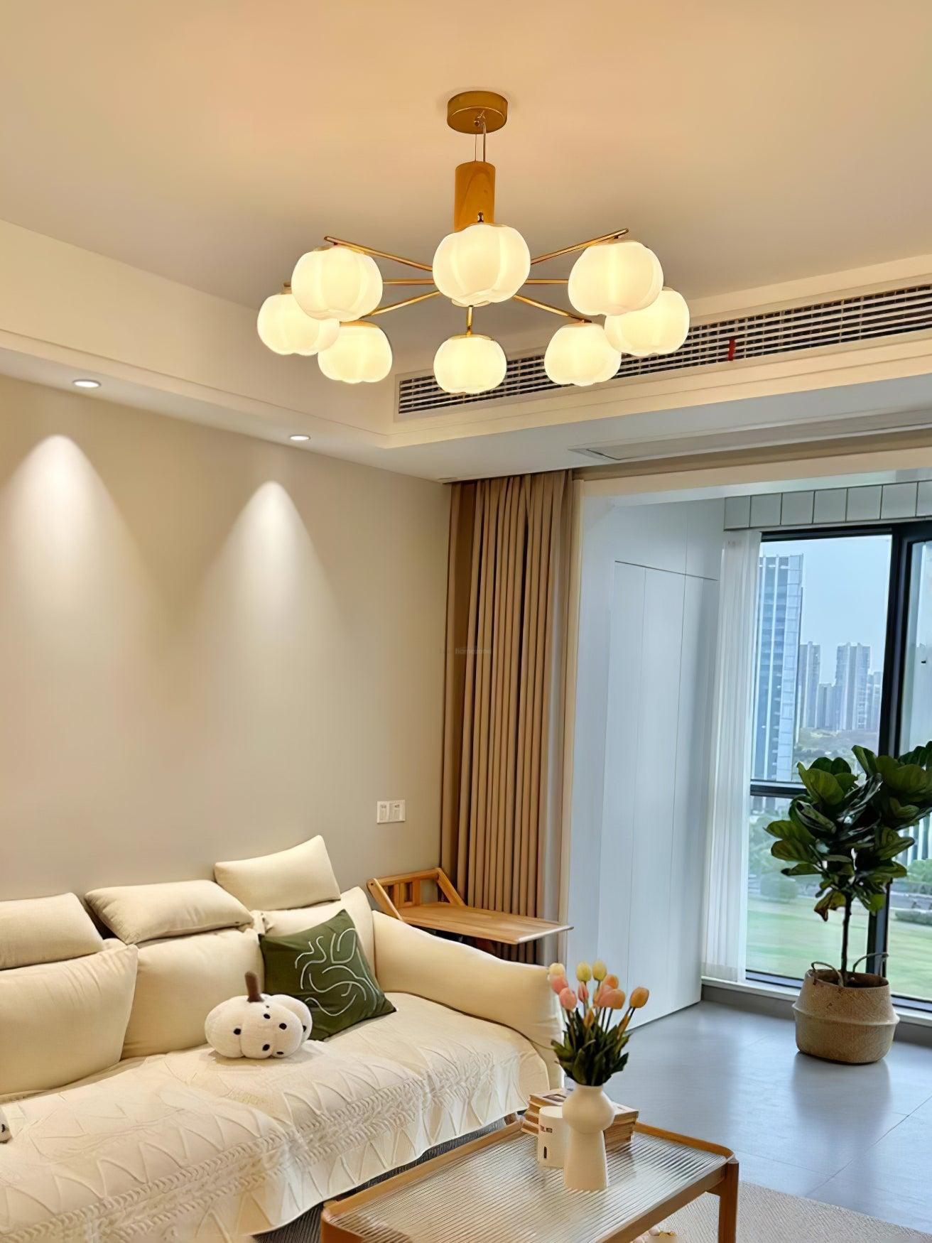 Cotton Balls Round/Linear Chandelier-Sylvia Space