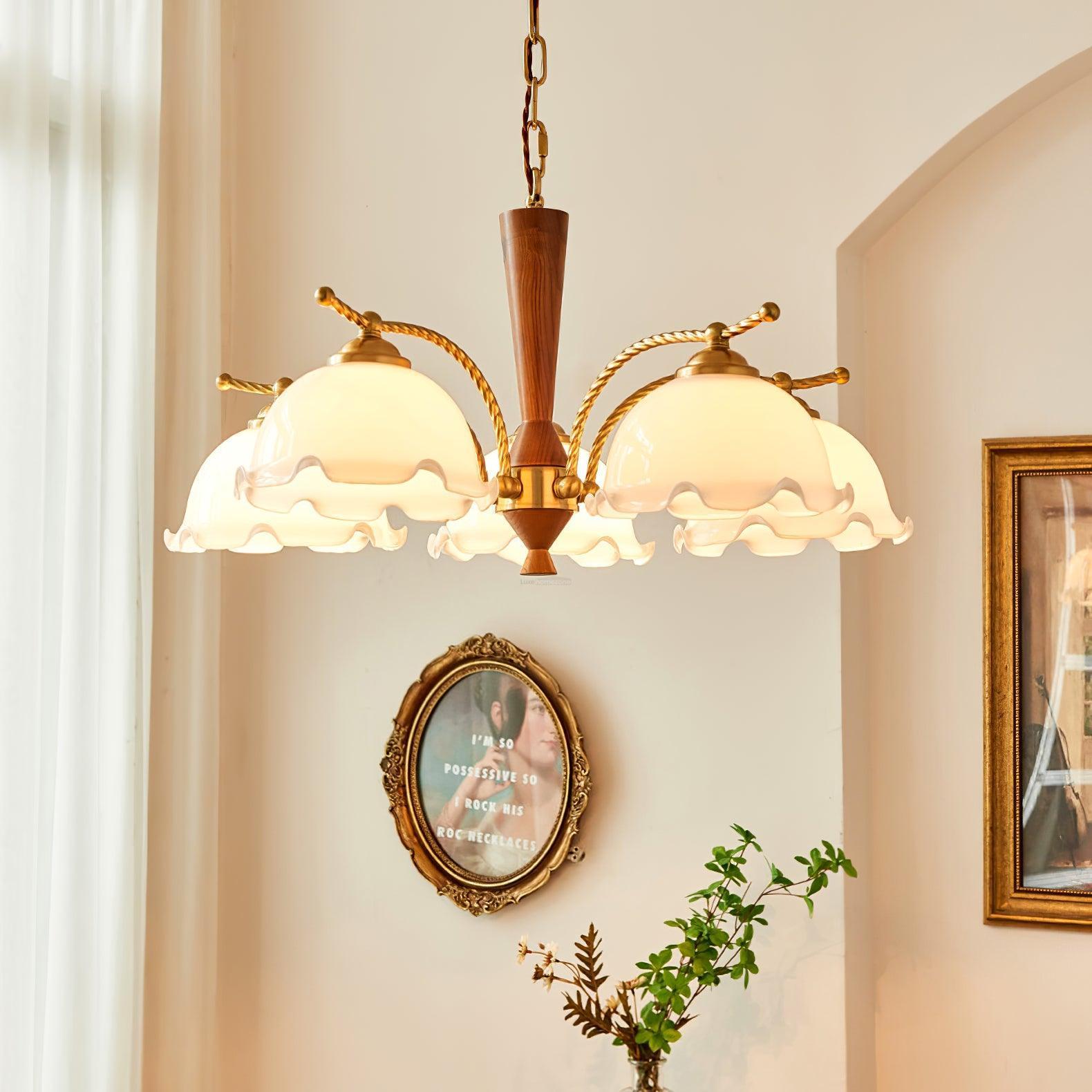 Milky Flower Chandelier ∅ 27.6″-Sylvia Space