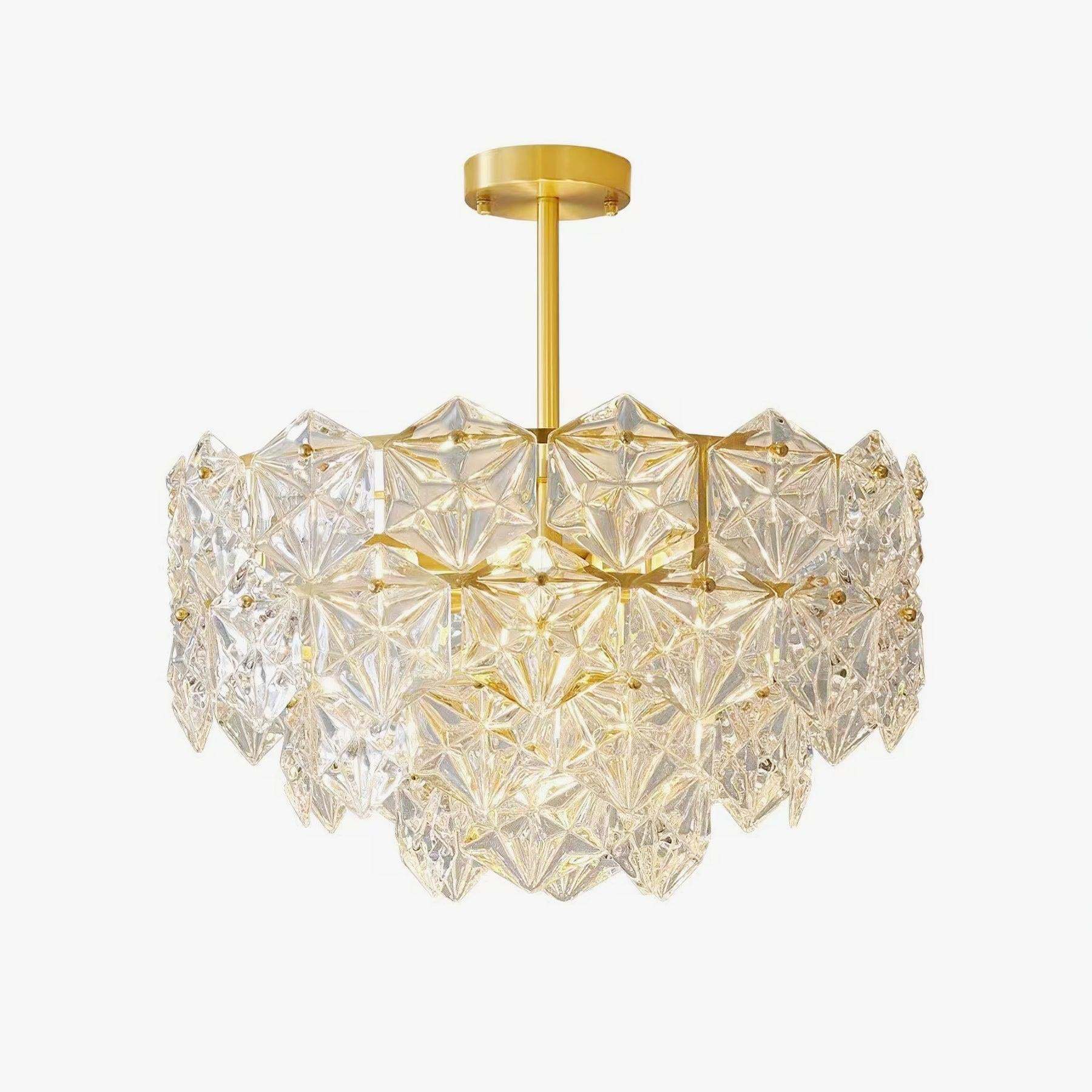 Snowflake Glass Chandelier Φ 19.7″~31.5''-Sylvia Space