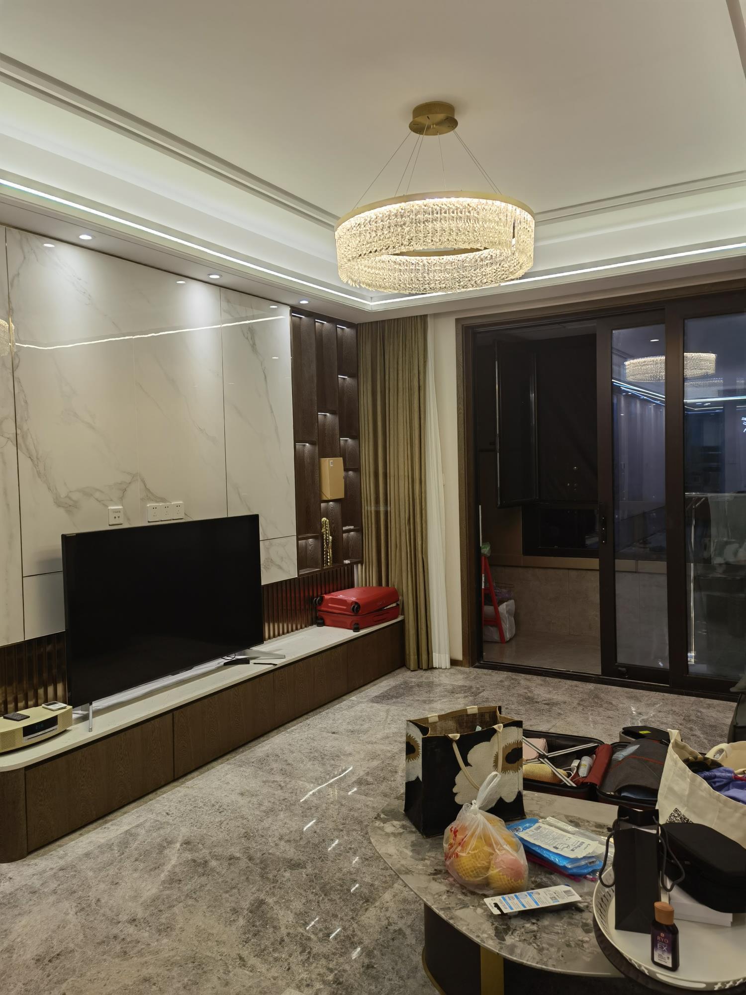 Halo Crystal Round Chandelier-Sylvia Space