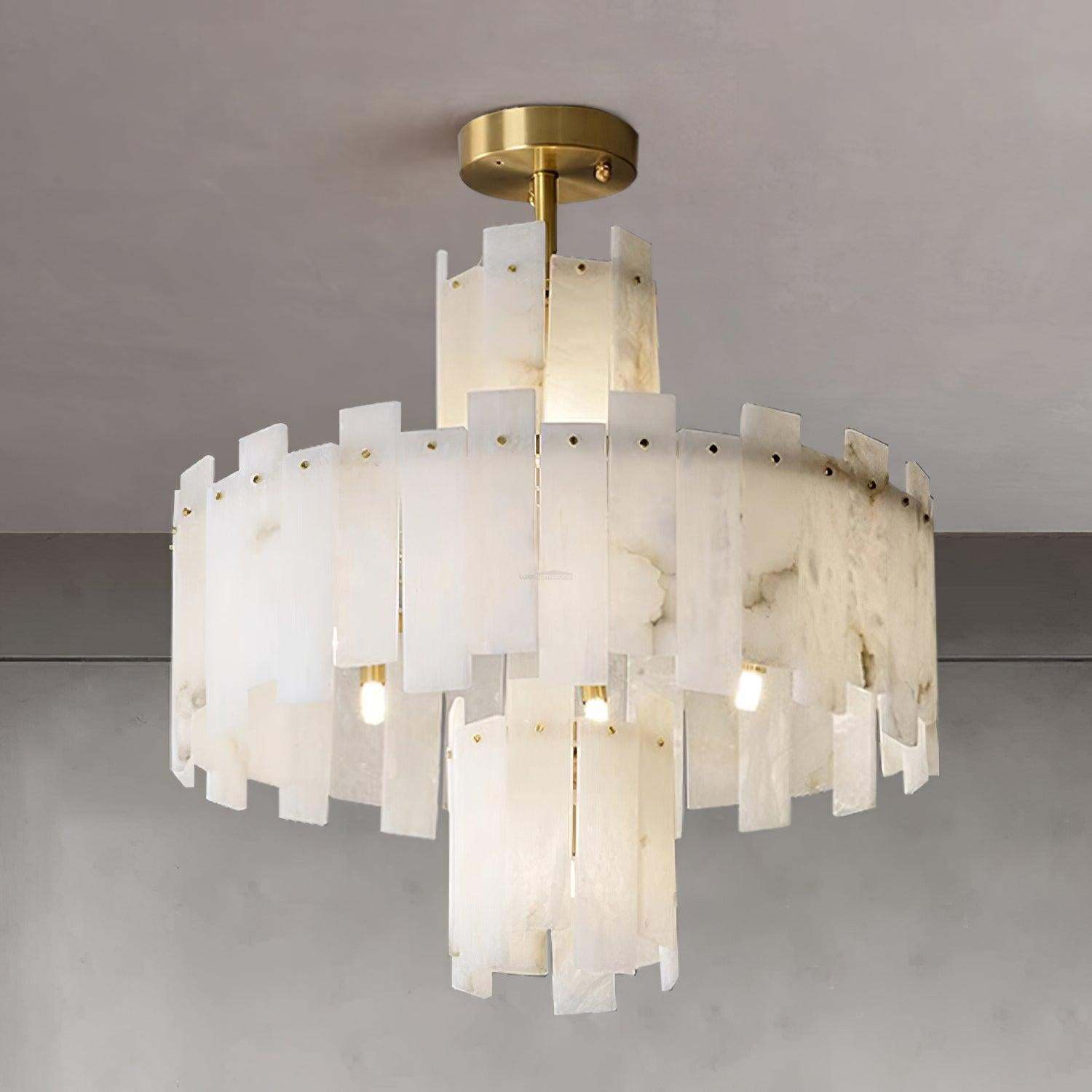 Regina Alabaster Round Chandelier-Sylvia Space