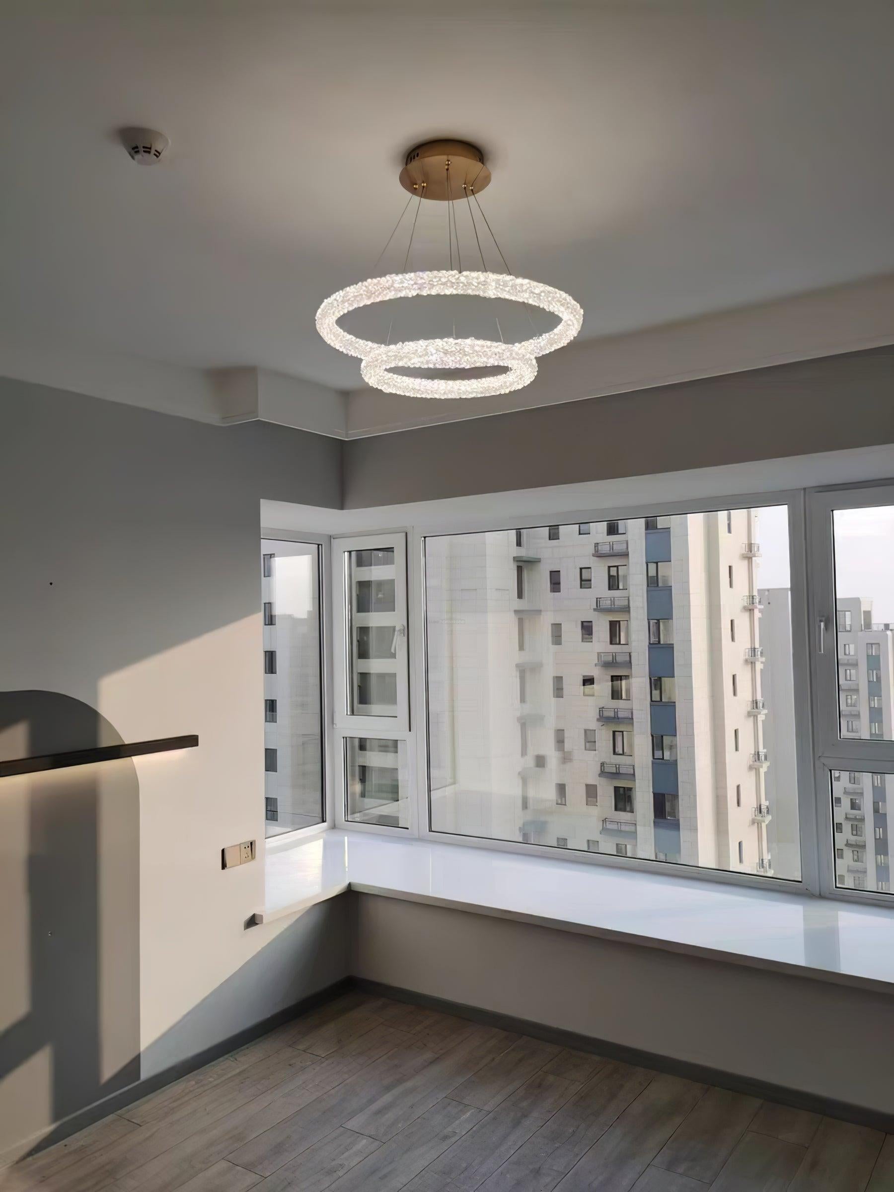 Crystal Ring Chandeliers-Sylvia Space