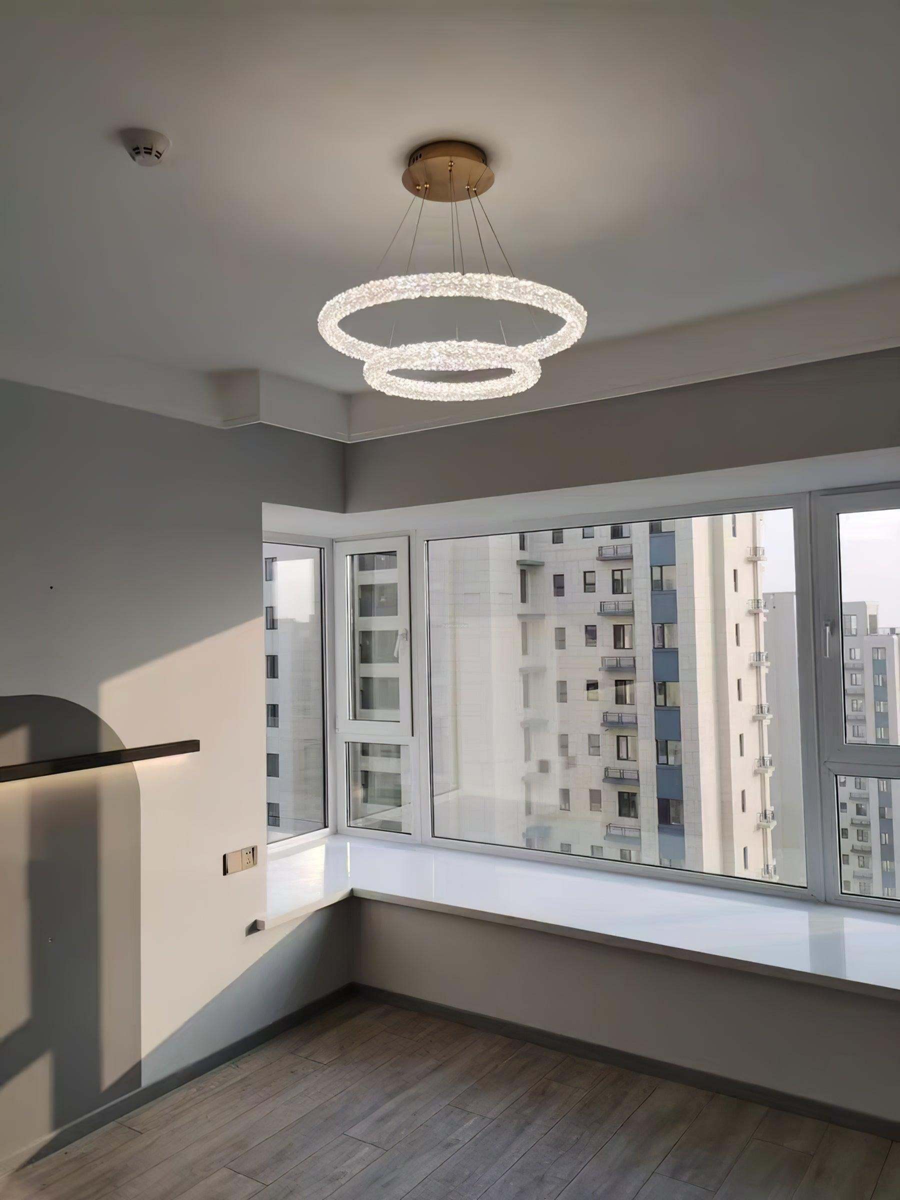 Crystal Ring Chandeliers-Sylvia Space