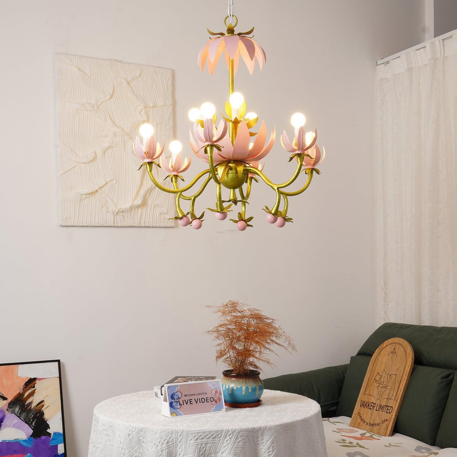 Mardi Gras Blossom Chandelier  Φ 25.6″-Sylvia Space