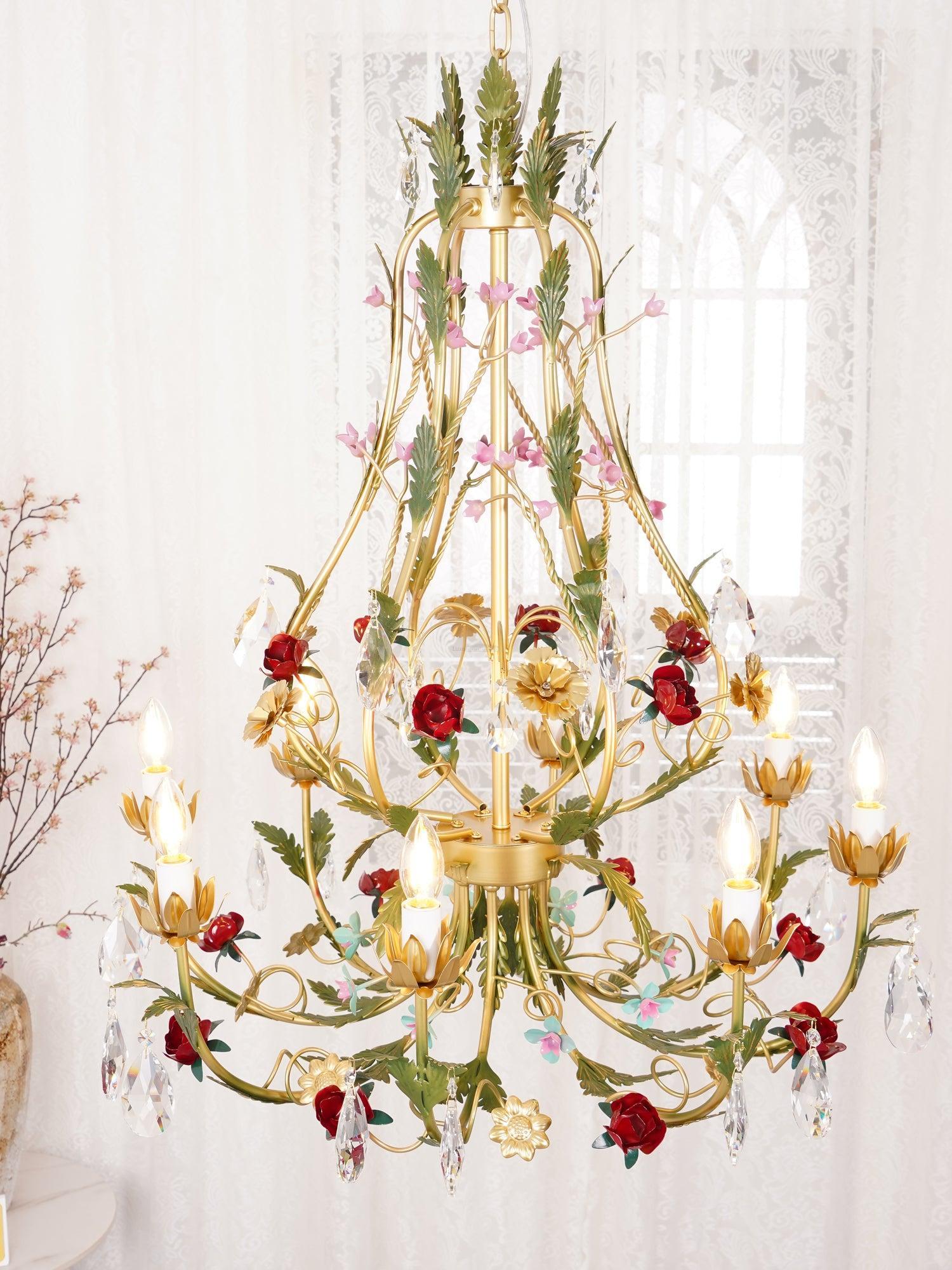 Rose Love Chandelier with 6/8 heads-Sylvia Space
