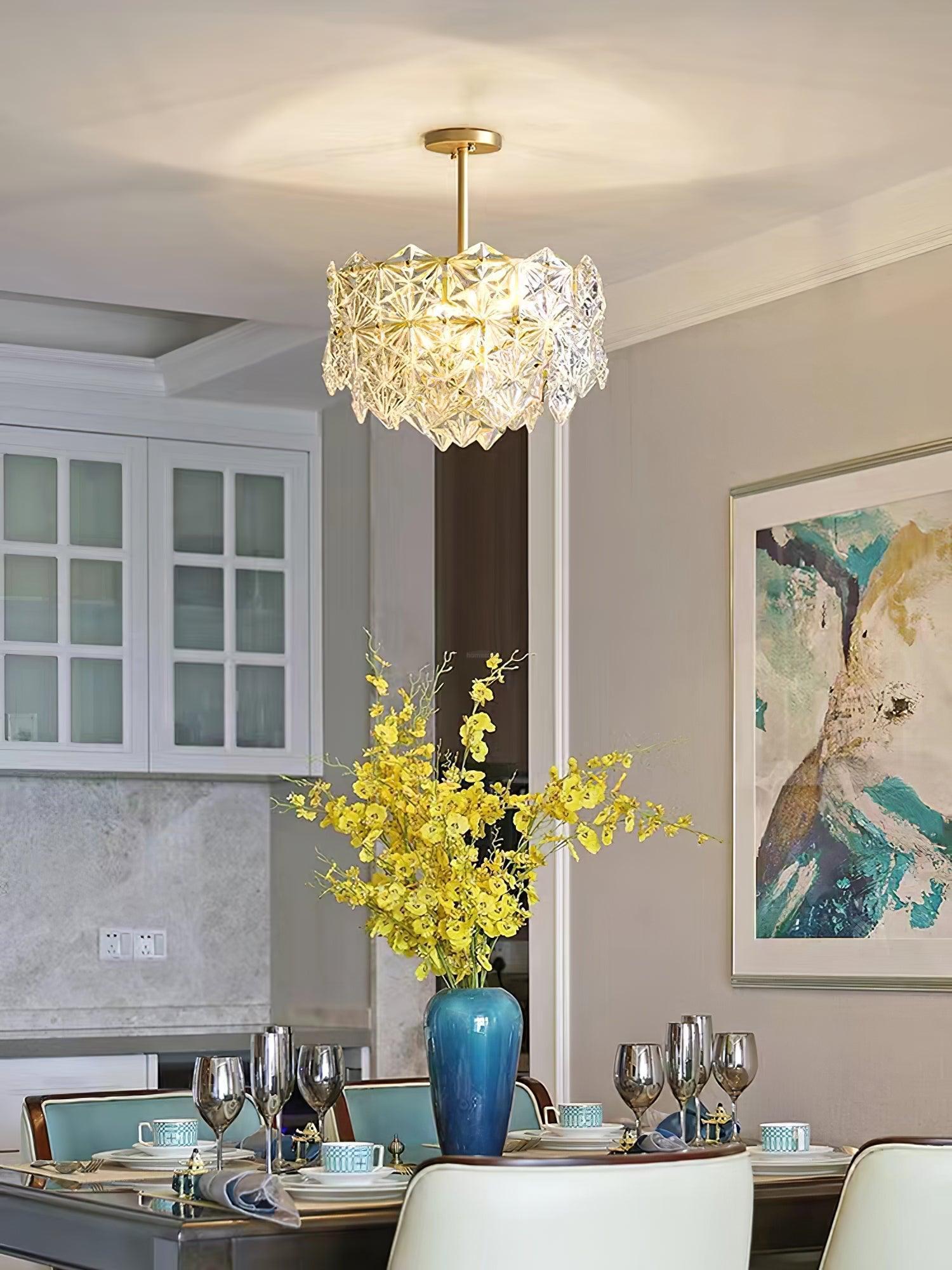 Snowflake Glass Chandelier Φ 19.7″~31.5''-Sylvia Space