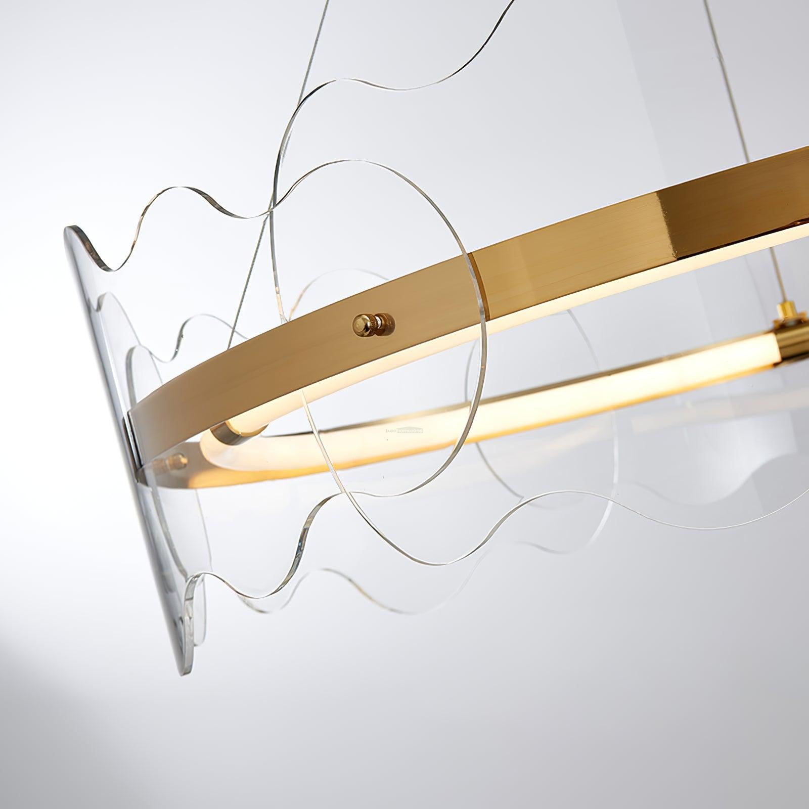 Acrylic Wave Round Chandelier-Sylvia Space