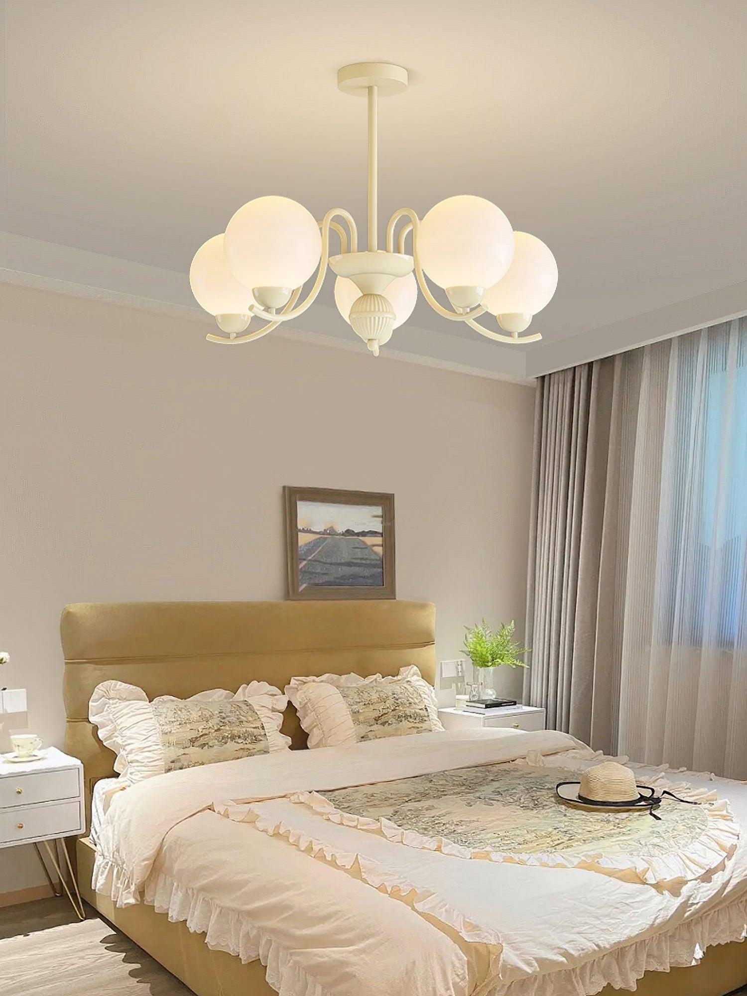 Vanilla Ball Chandelier with 3/5/6/8 heads-Sylvia Space