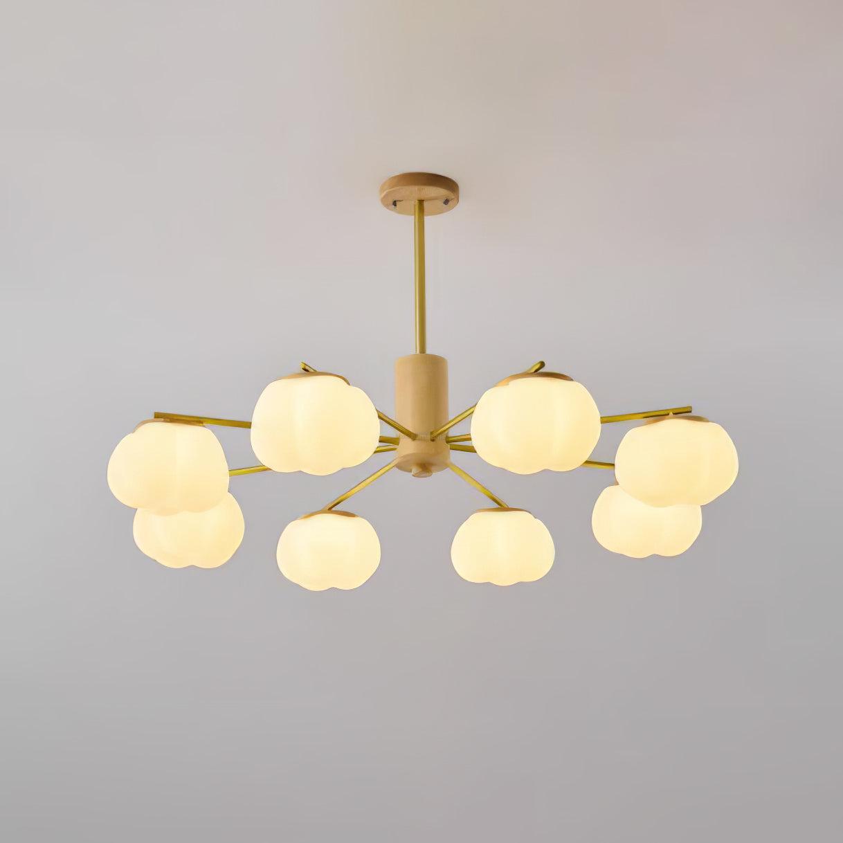 Wooden Cotton Balls Chandelier with 5/8 lamps-Sylvia Space